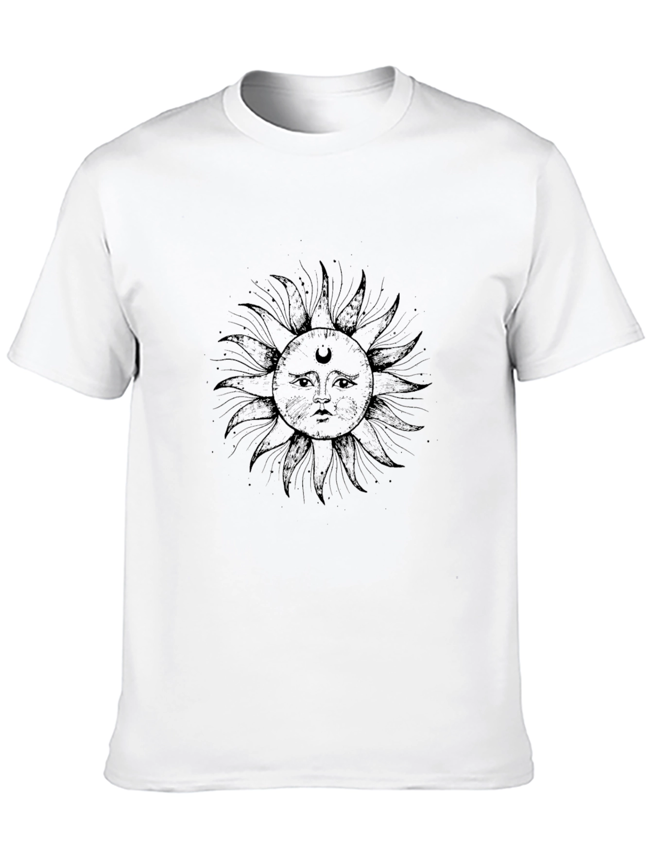 Celestial Sun Graphic T-Shirt - Stylish Black Tee