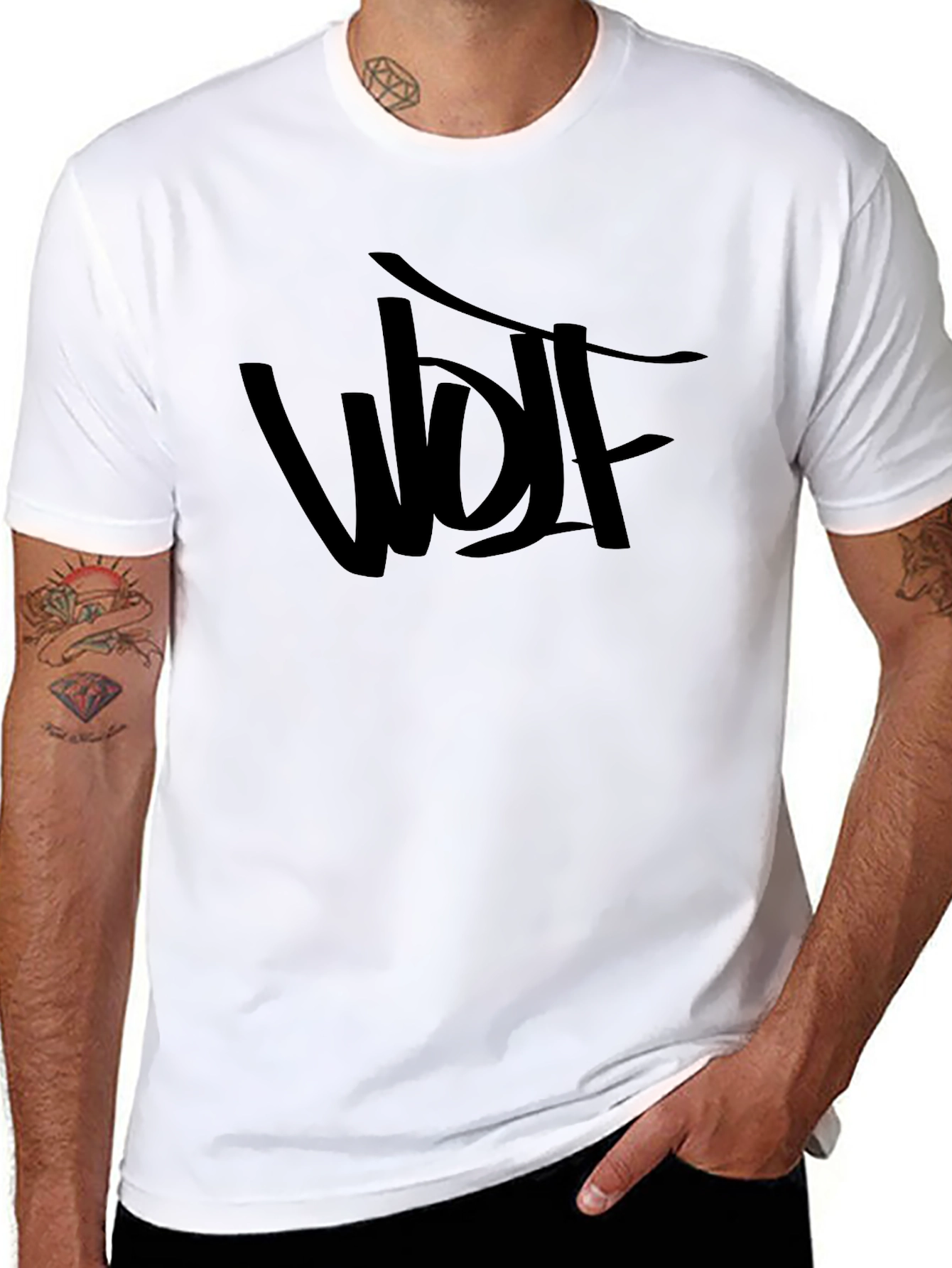 Wolf Graphic Tee - Black Short Sleeve T-Shirt
