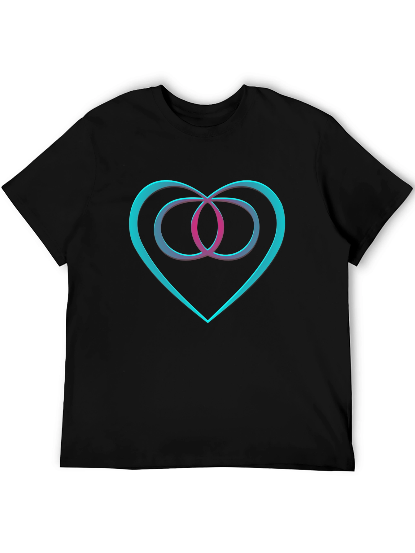 Heart & Infinity Symbol Graphic Black T-Shirt