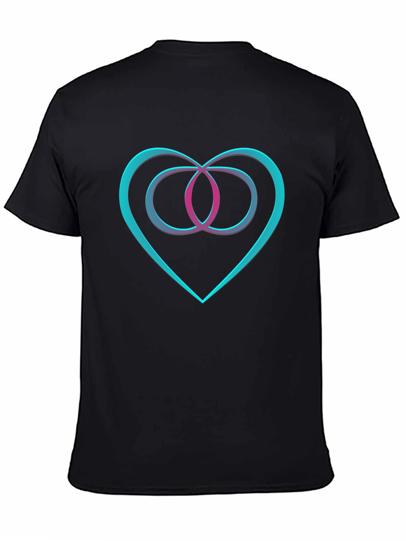 Heart & Infinity Symbol Graphic Black T-Shirt