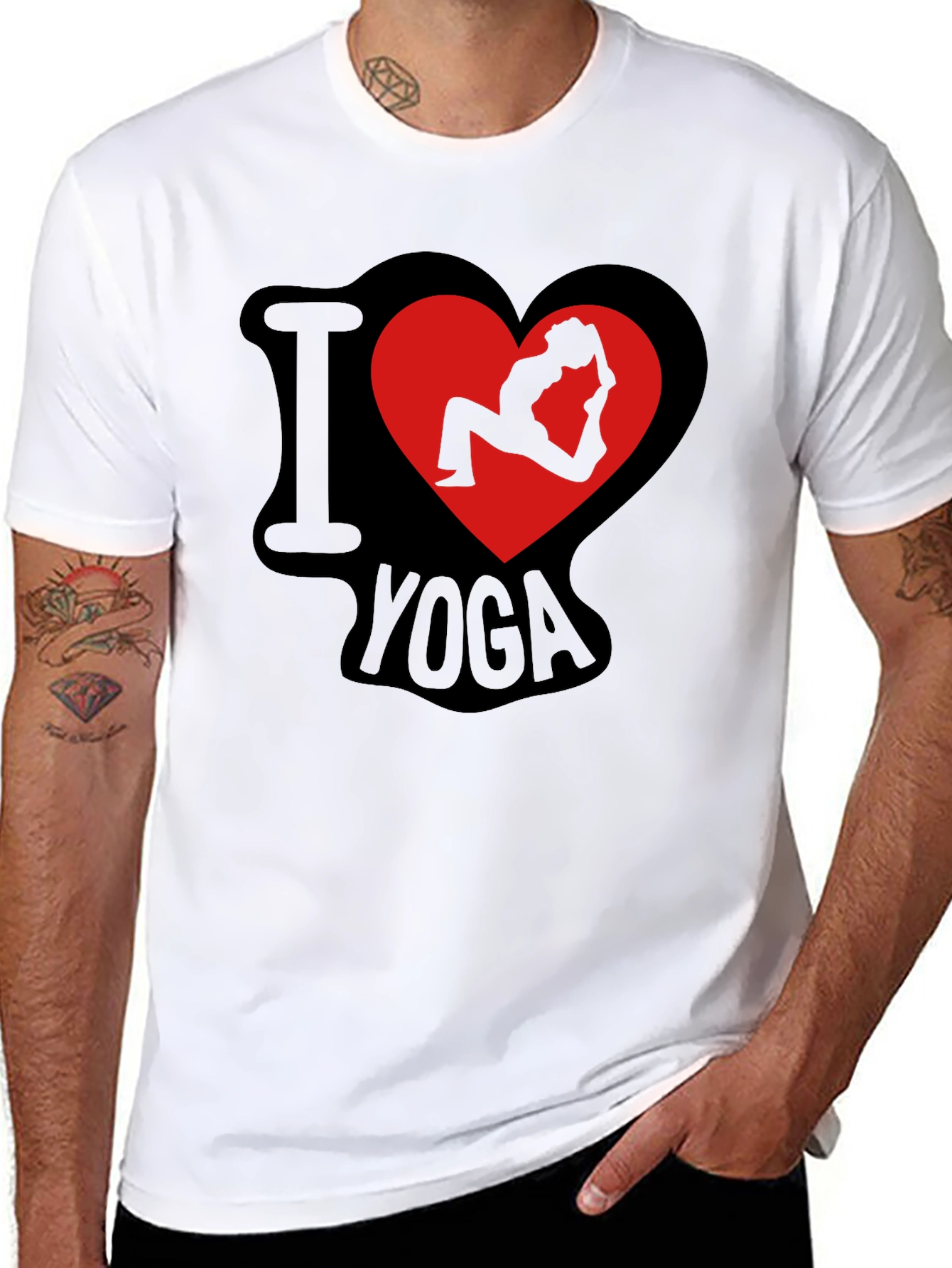 I Love Yoga T-Shirt - Yoga Pose Heart Design