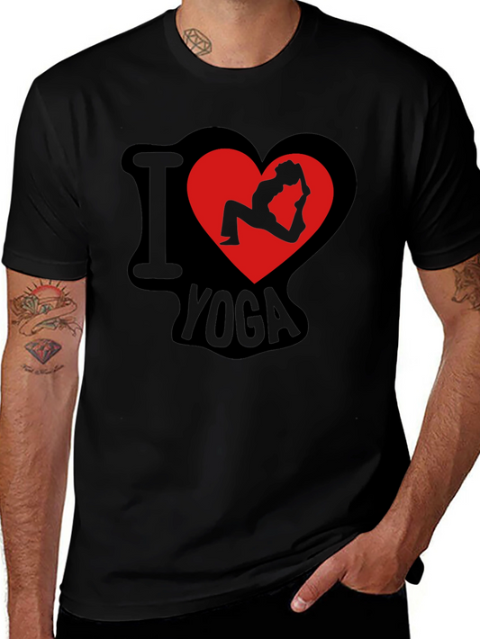 I Love Yoga T-Shirt - Yoga Pose Heart Design
