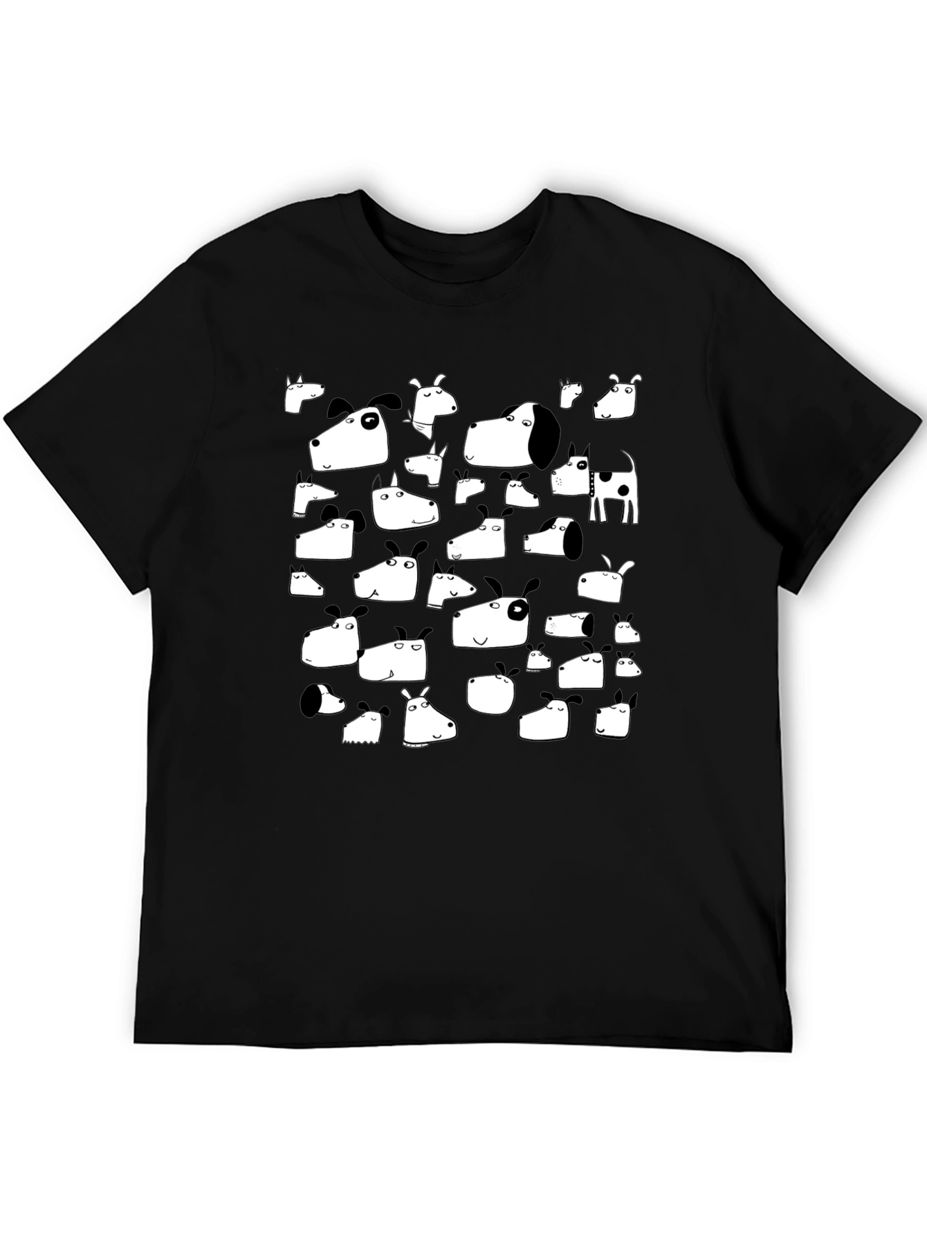Dog Heads Black T-Shirt