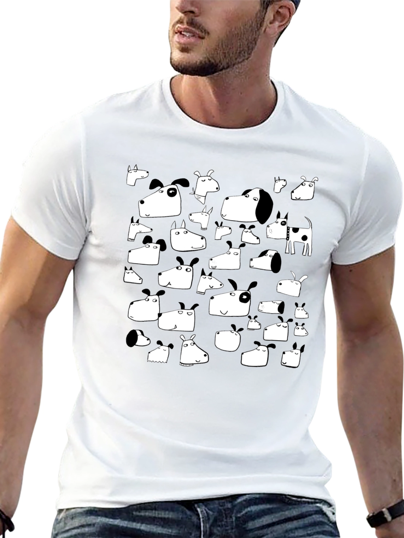 Dog Heads Black T-Shirt