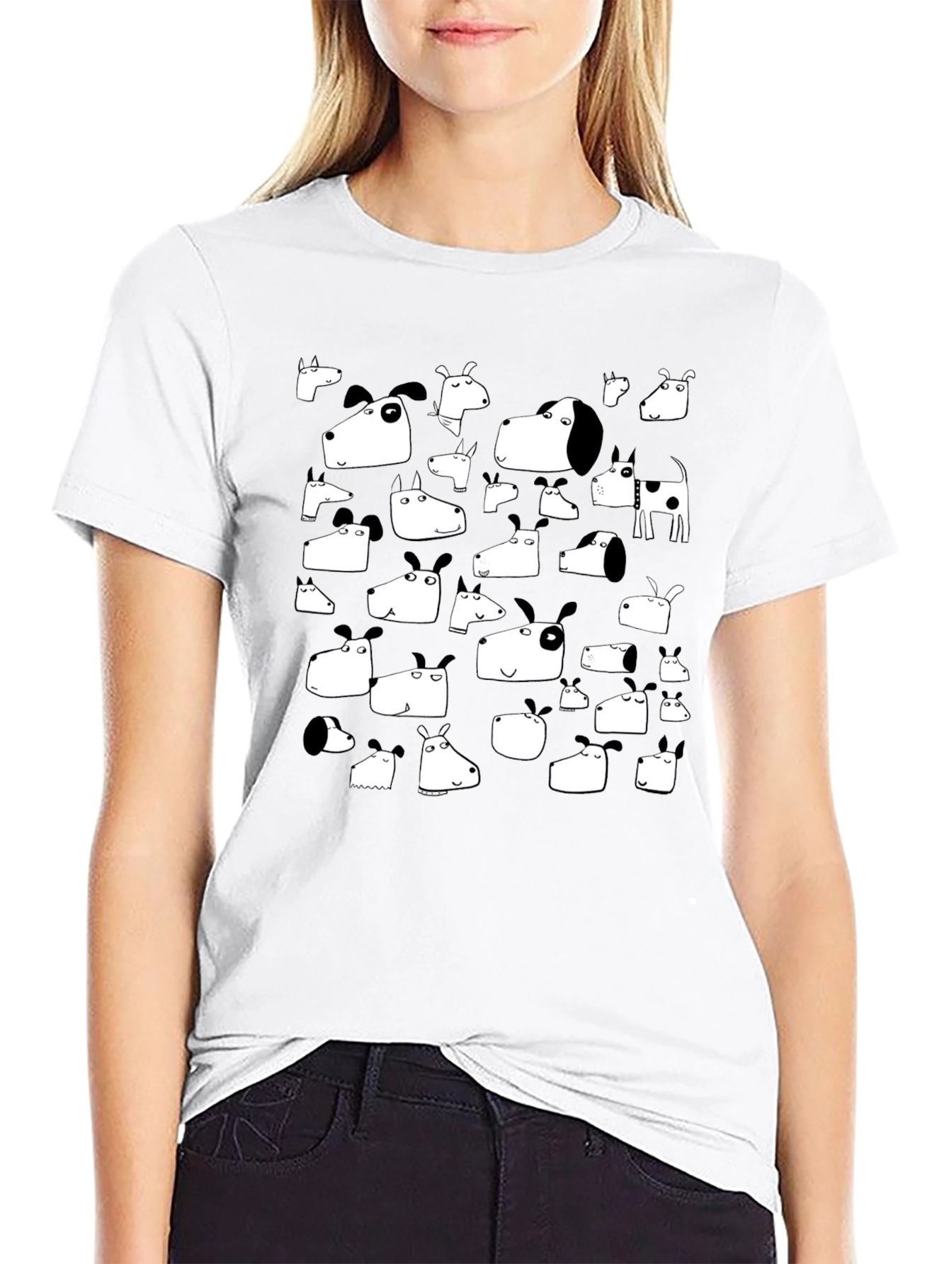 Dog Heads Black T-Shirt
