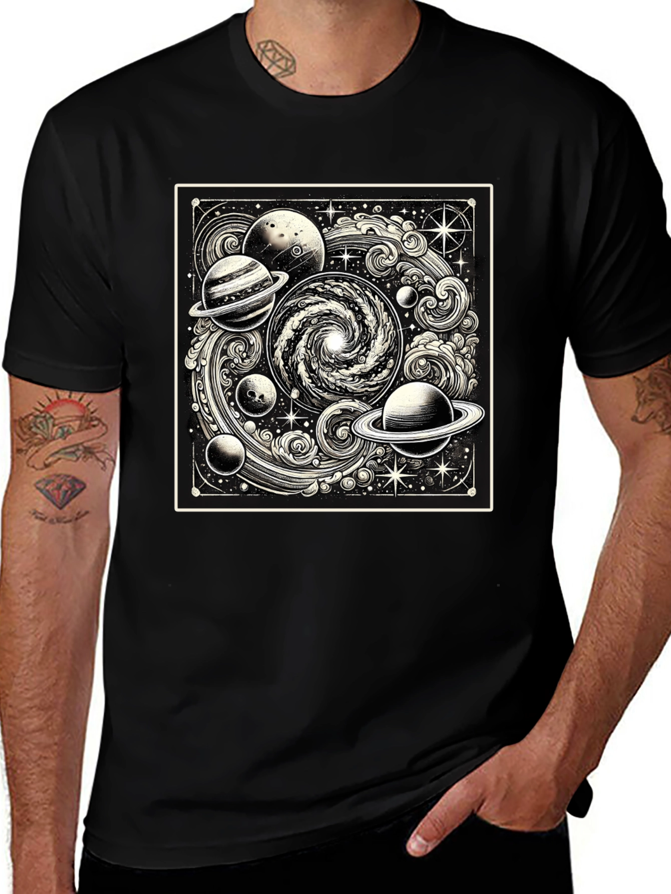 Cosmic Galaxy Black T-Shirt