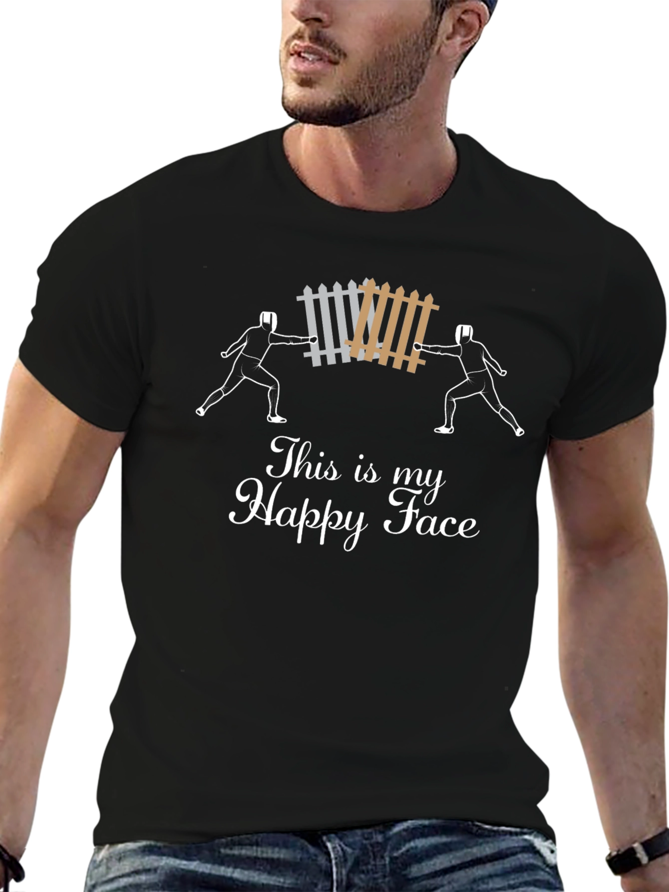Funny Fencing T-Shirt - This is My Happy Face