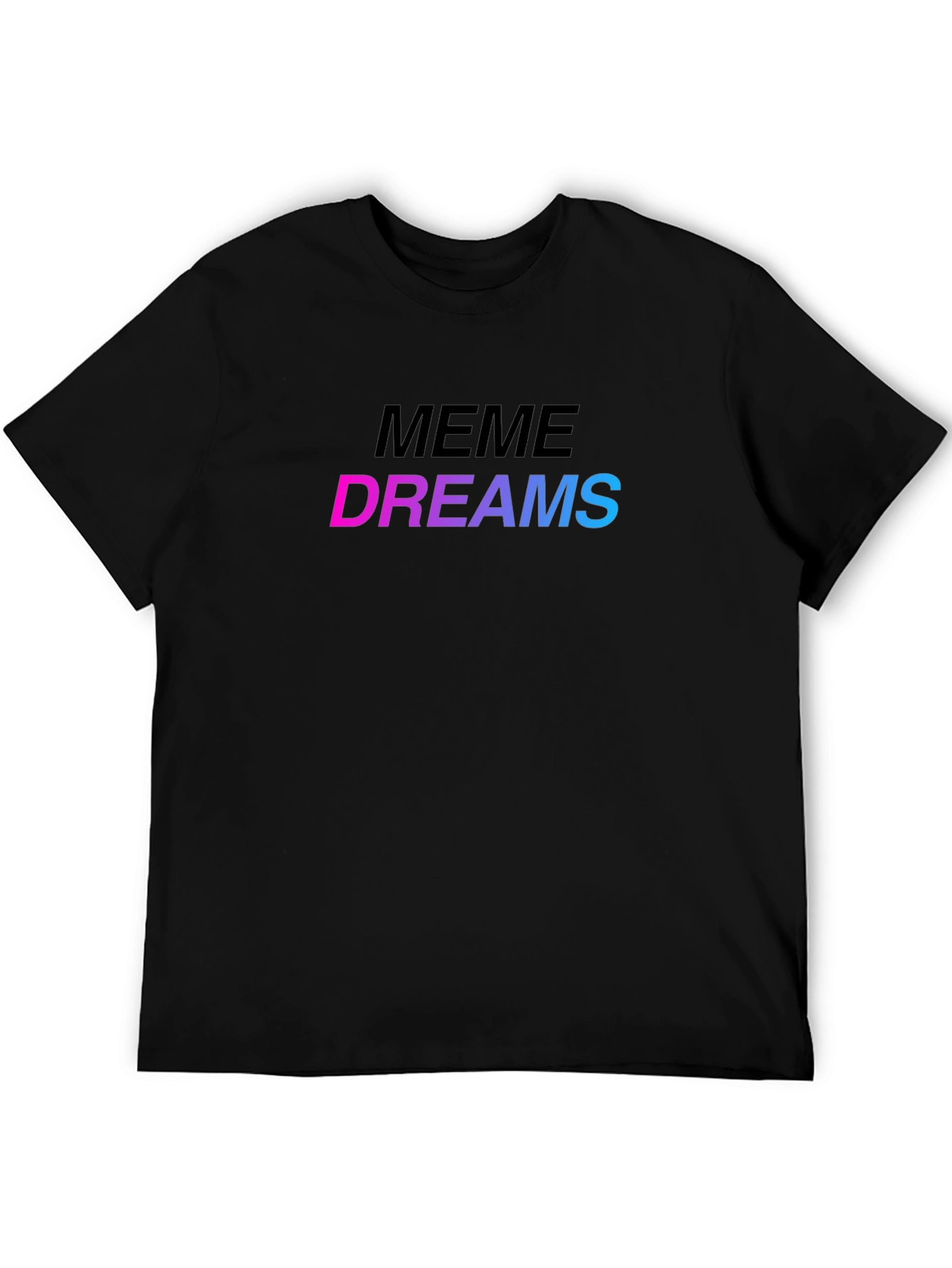 Meme Dreams Graphic Print Black T-Shirt