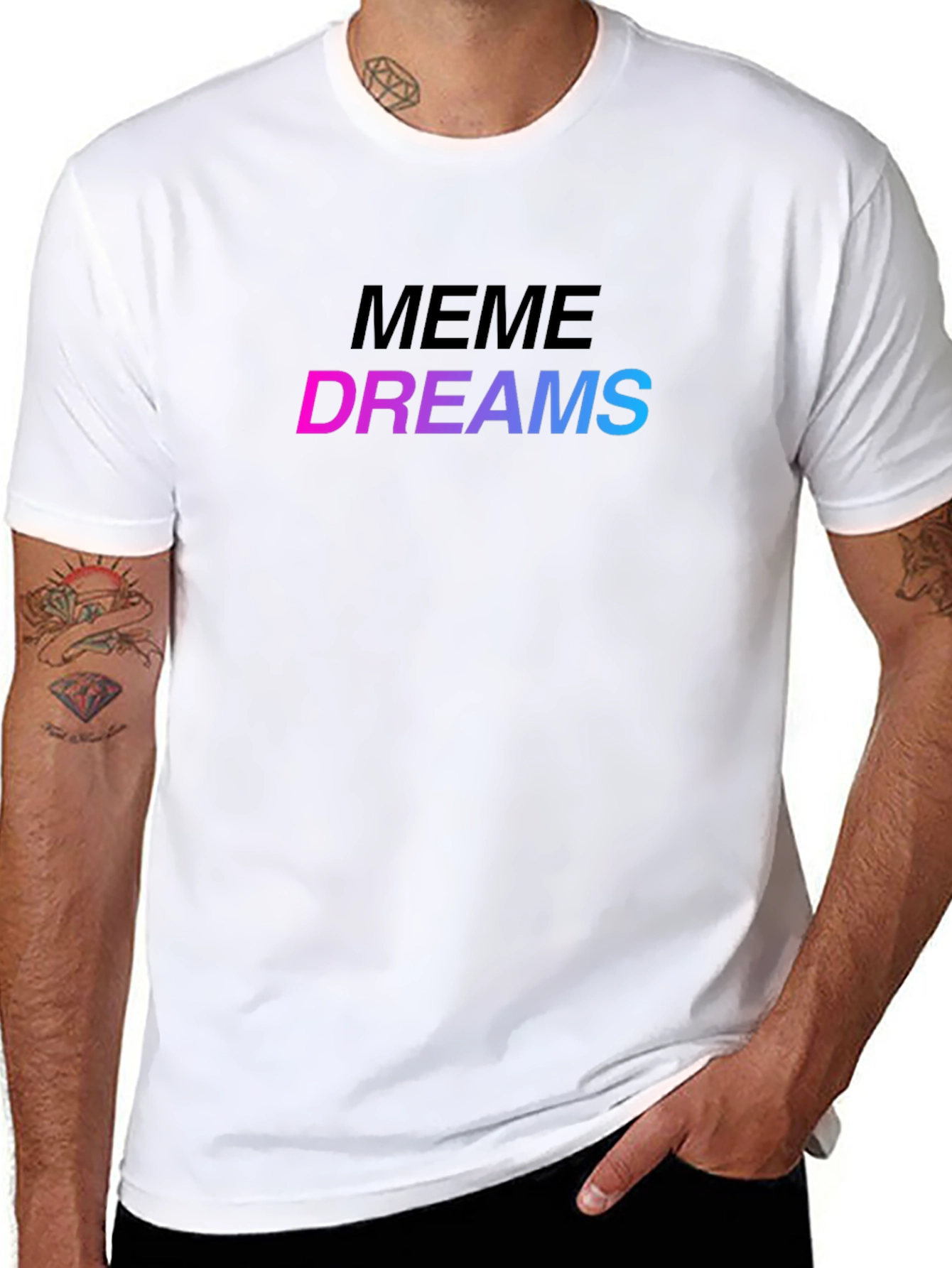 Meme Dreams Graphic Print Black T-Shirt