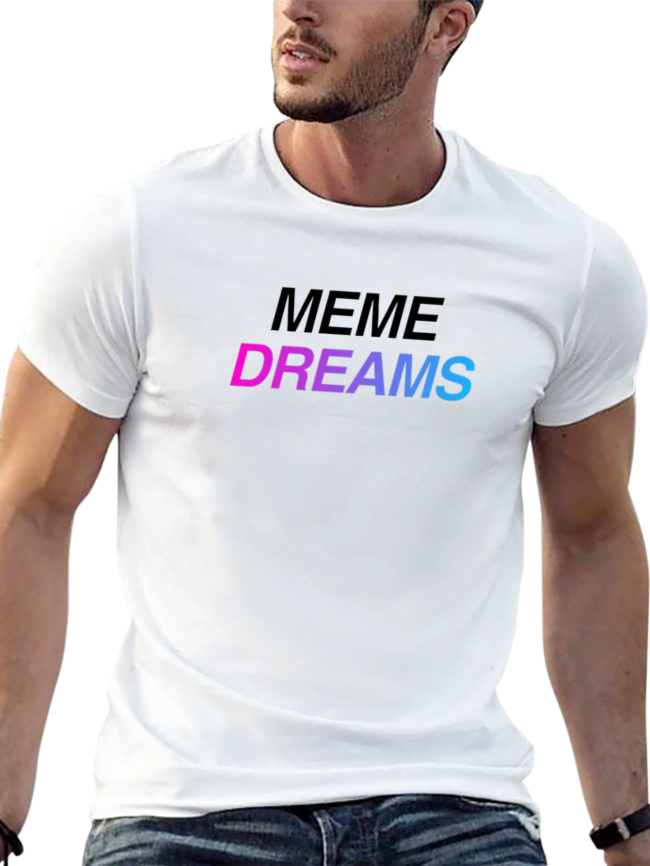Meme Dreams Graphic Print Black T-Shirt