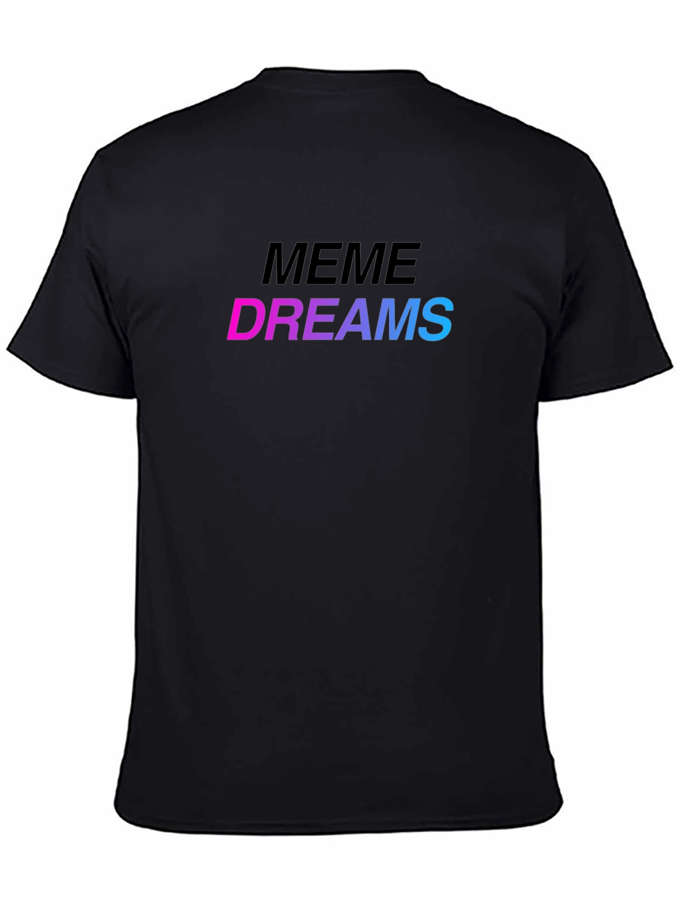 Meme Dreams Graphic Print Black T-Shirt