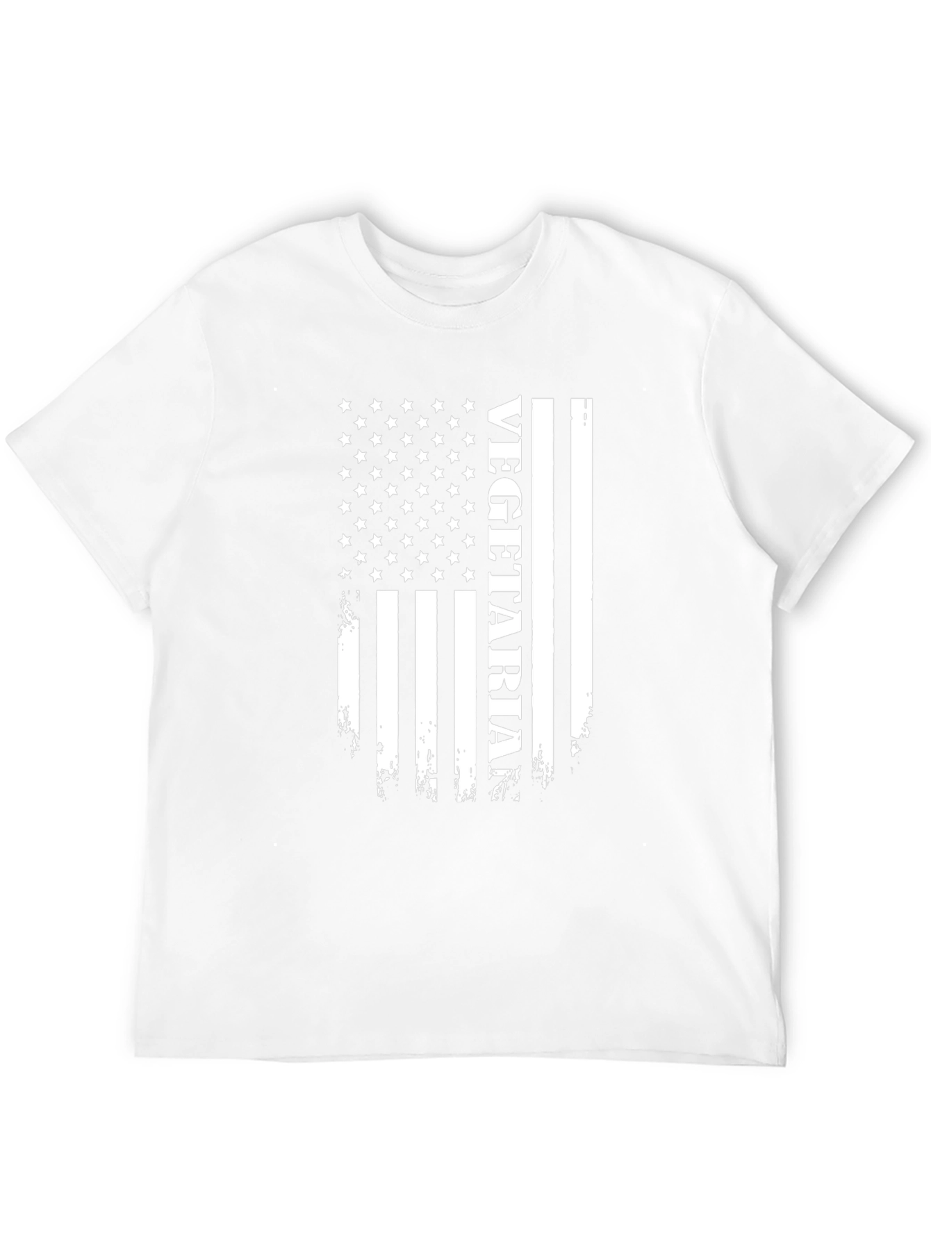 Vegetarian American Flag Black T-Shirt