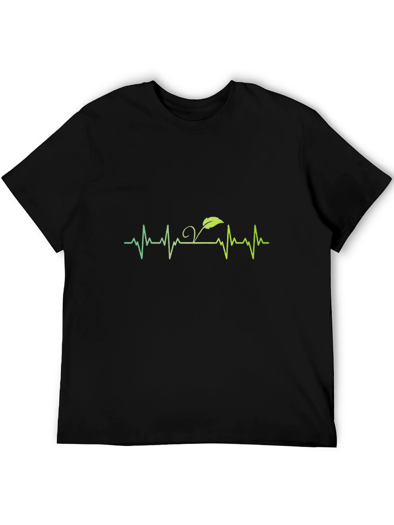 Green Lifebeat Tee - Black Crew Neck