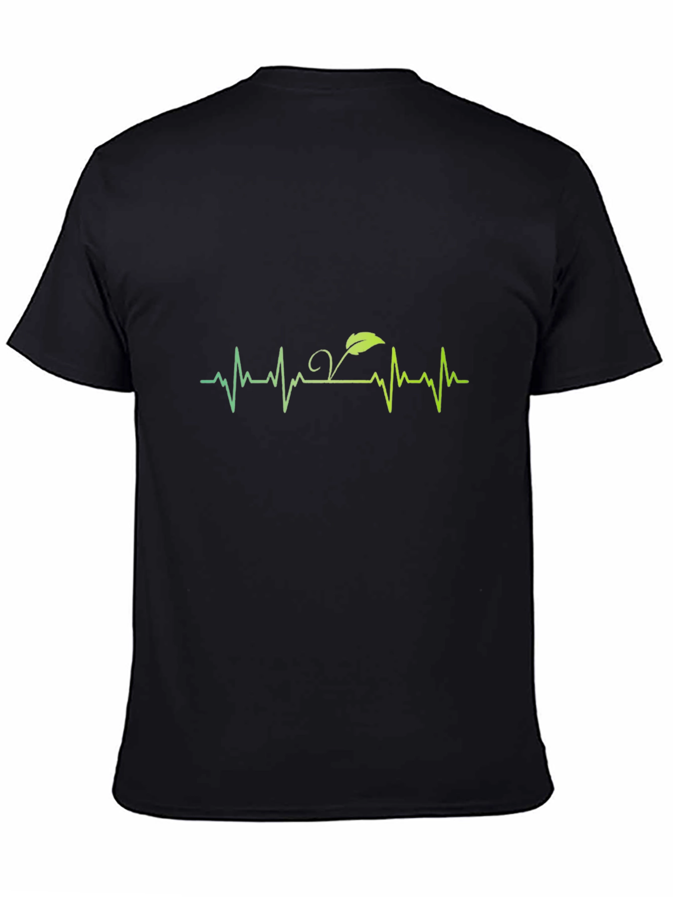 Green Lifebeat Tee - Black Crew Neck