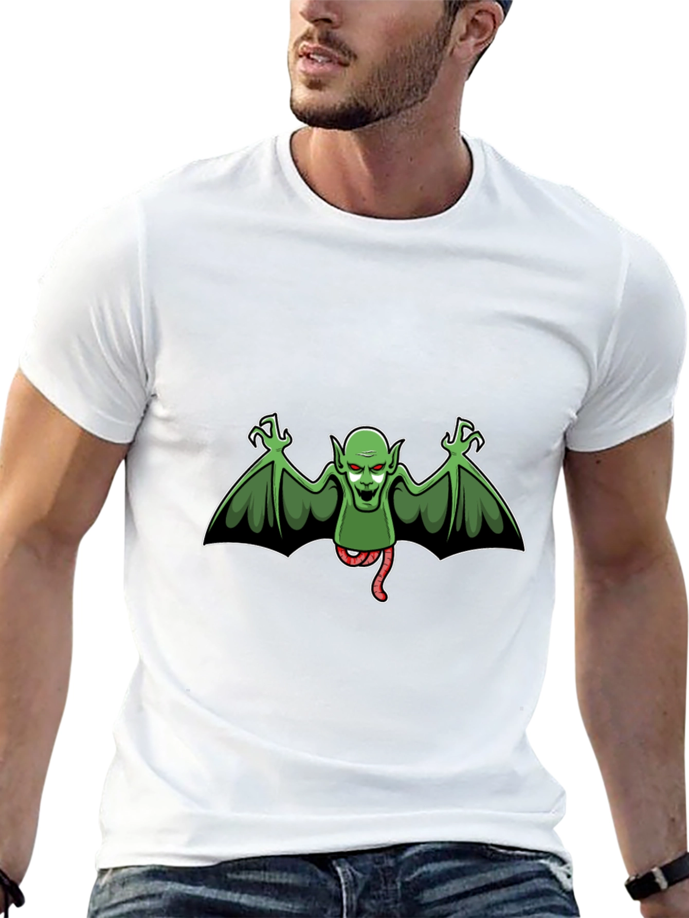 Spooky Bat Creature Graphic T-Shirt