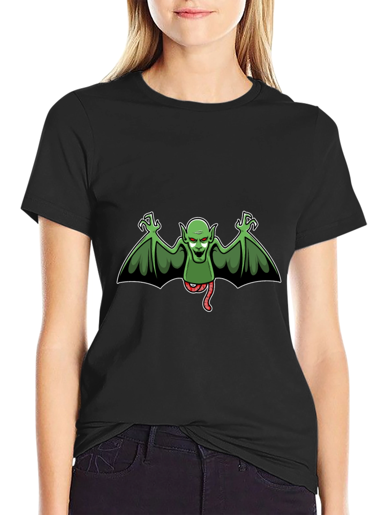 Spooky Bat Creature Graphic T-Shirt