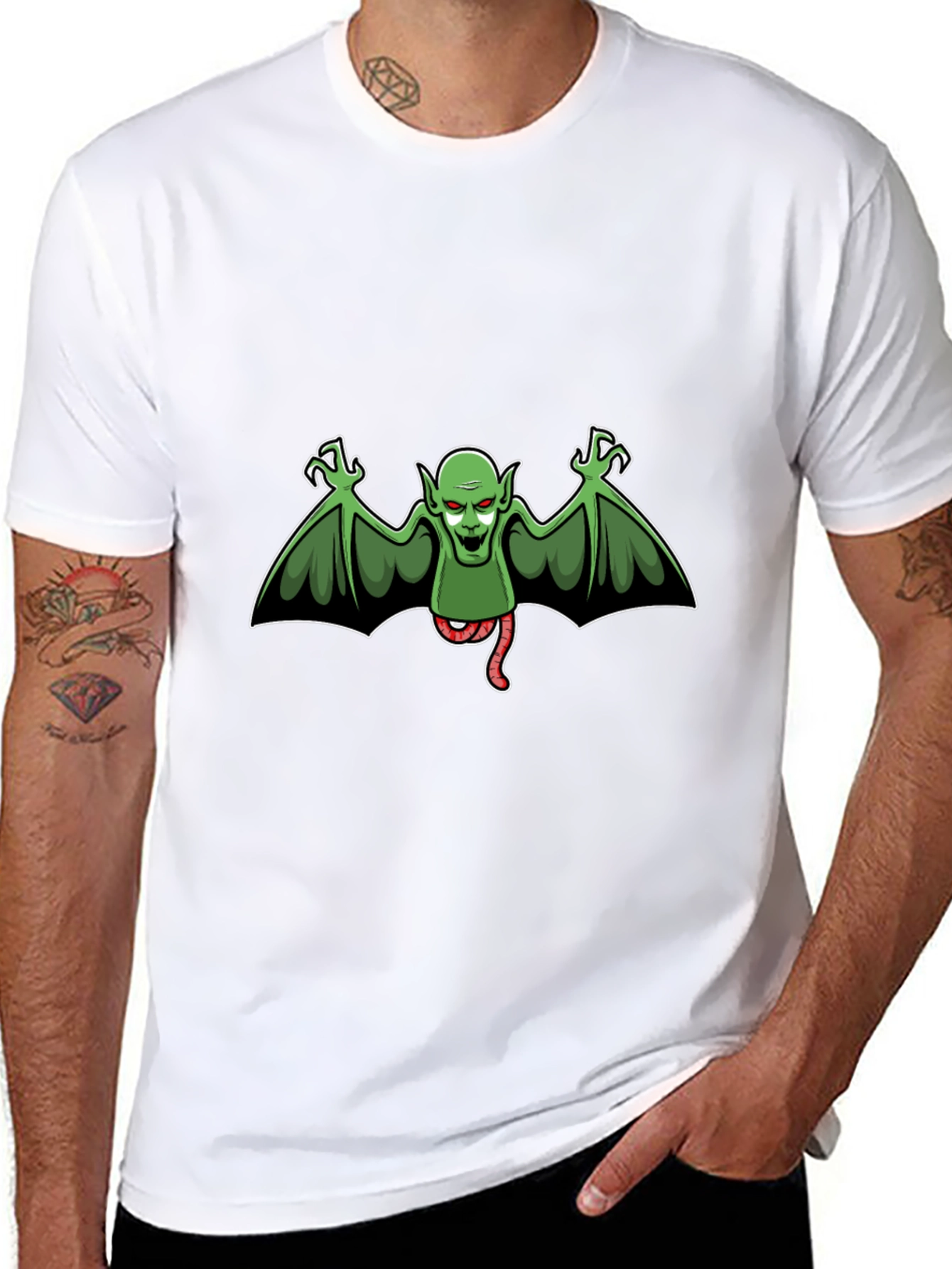 Spooky Bat Creature Graphic T-Shirt