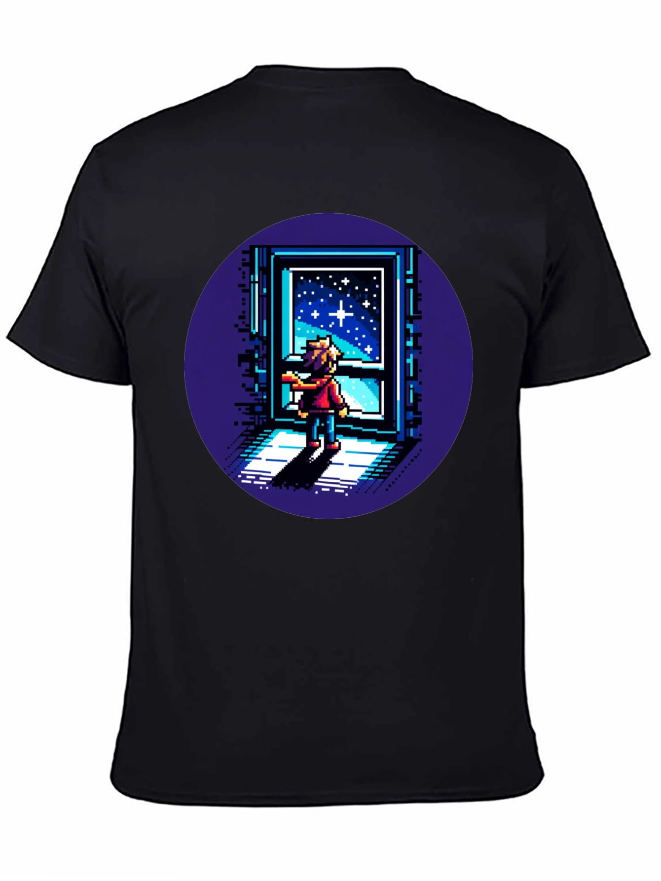 Pixel Art Stargazer T-Shirt - Unisex Black Tee