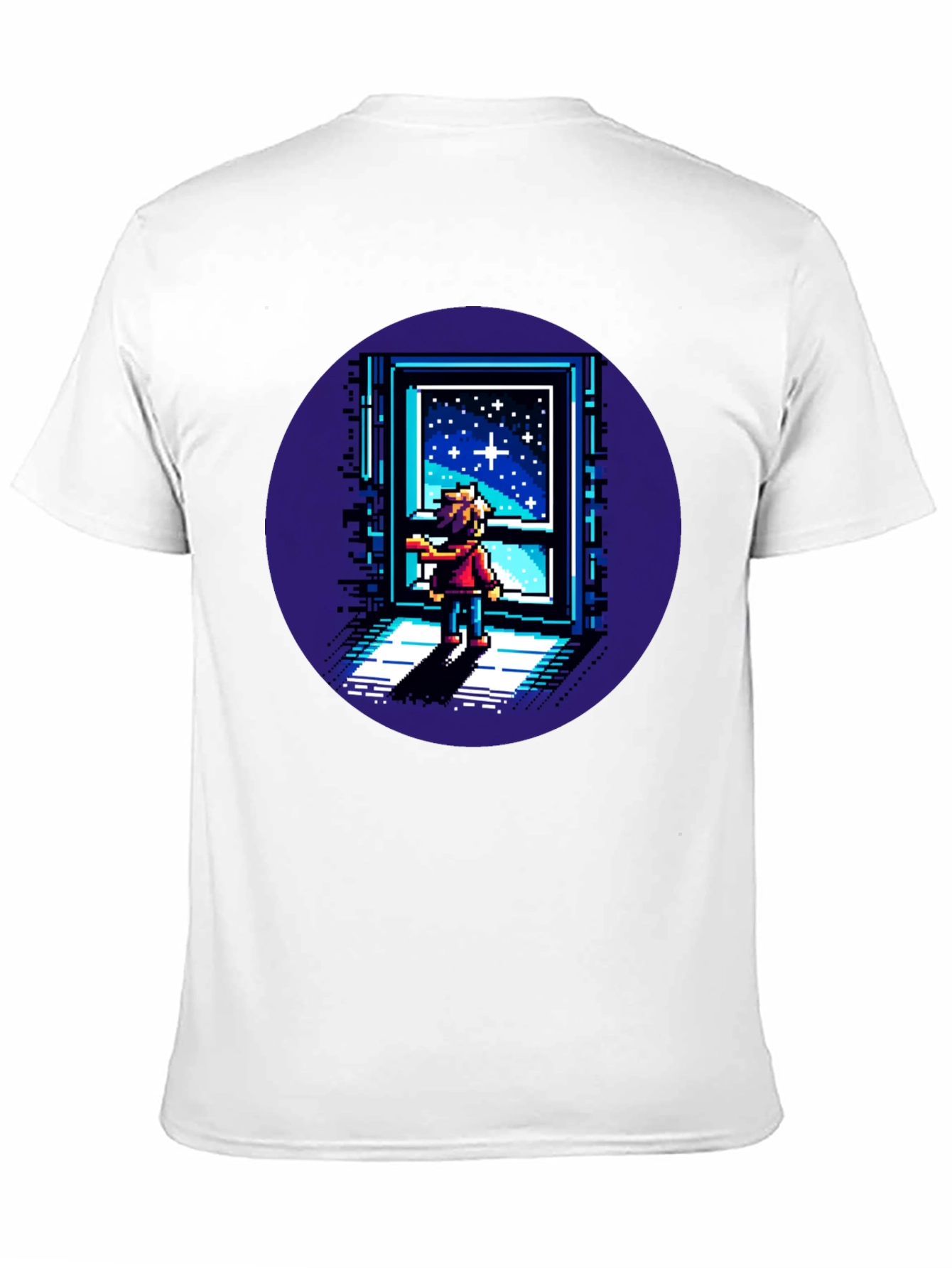 Pixel Art Stargazer T-Shirt - Unisex Black Tee