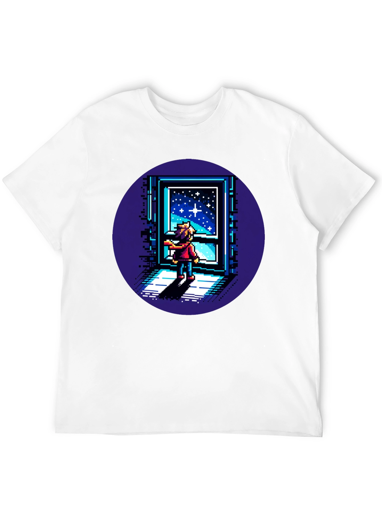 Pixel Art Stargazer T-Shirt - Unisex Black Tee