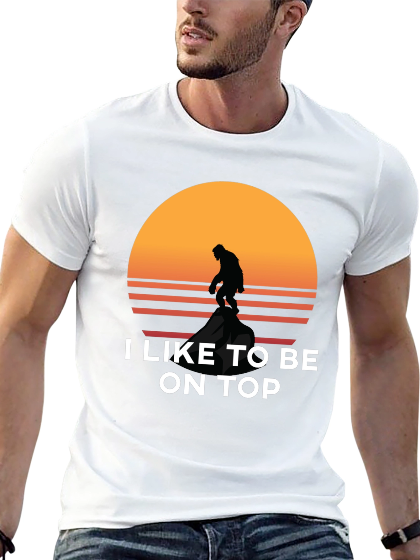 I Like To Be On Top Bigfoot Sunset Tee