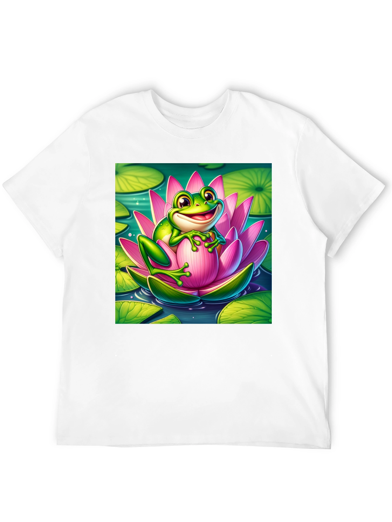 Frog on Lotus Flower T-Shirt