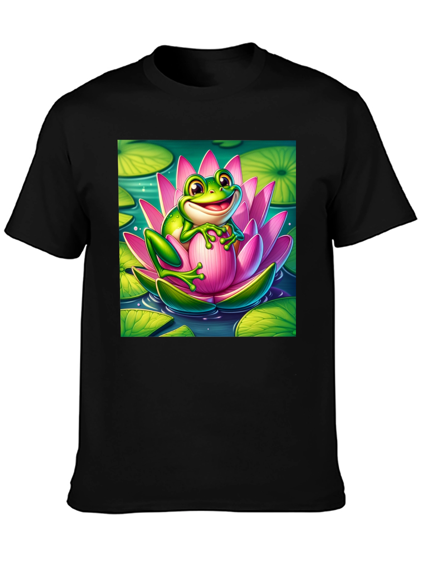 Frog on Lotus Flower T-Shirt