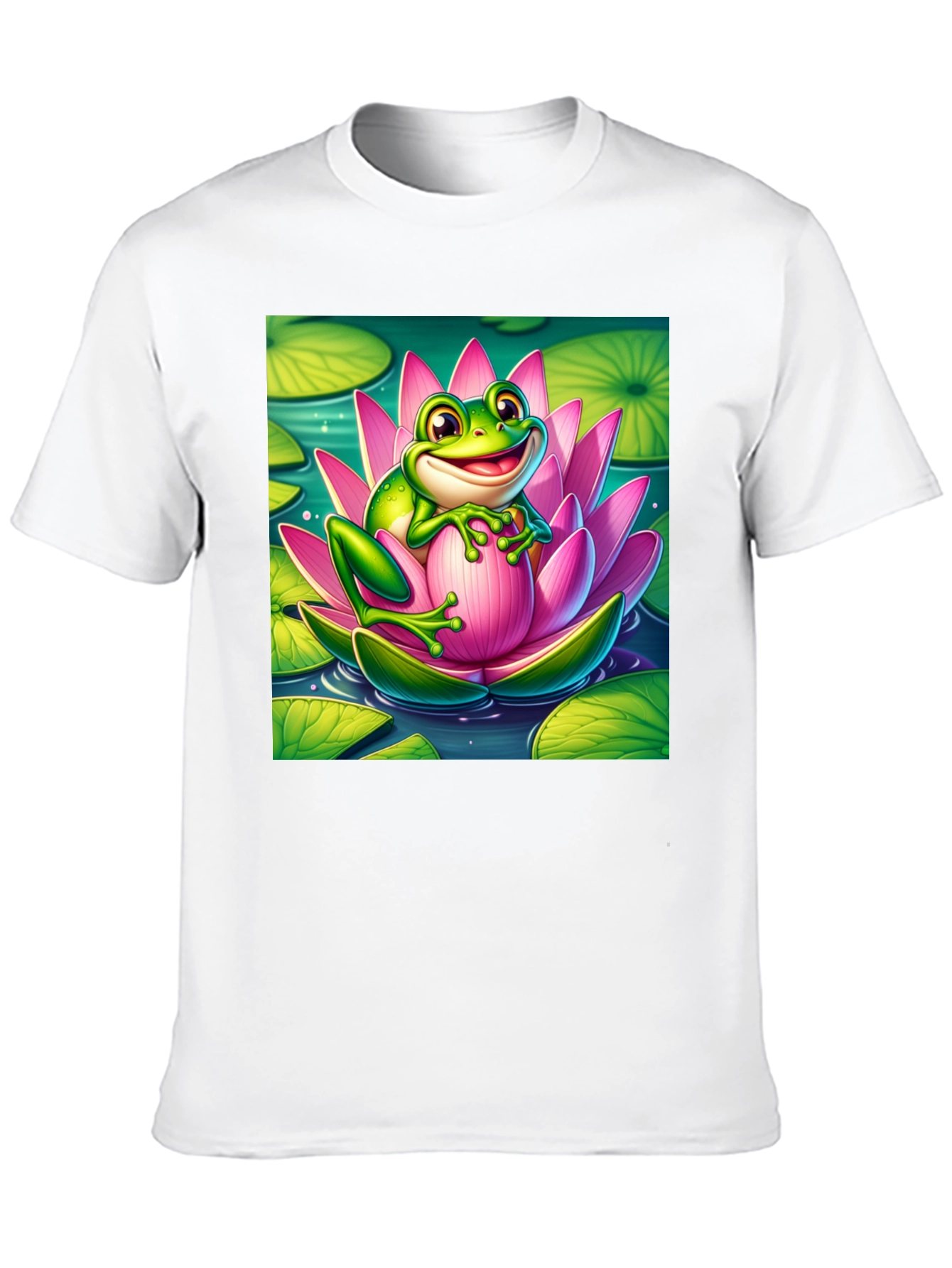 Frog on Lotus Flower T-Shirt