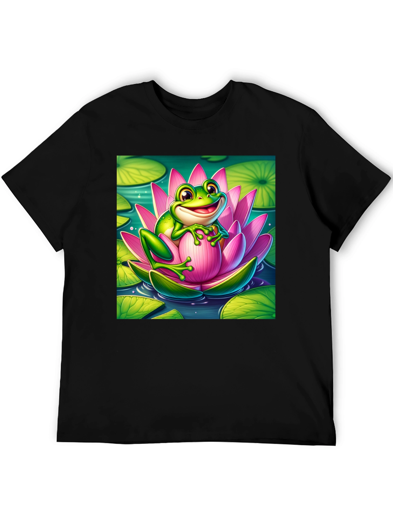 Frog on Lotus Flower T-Shirt
