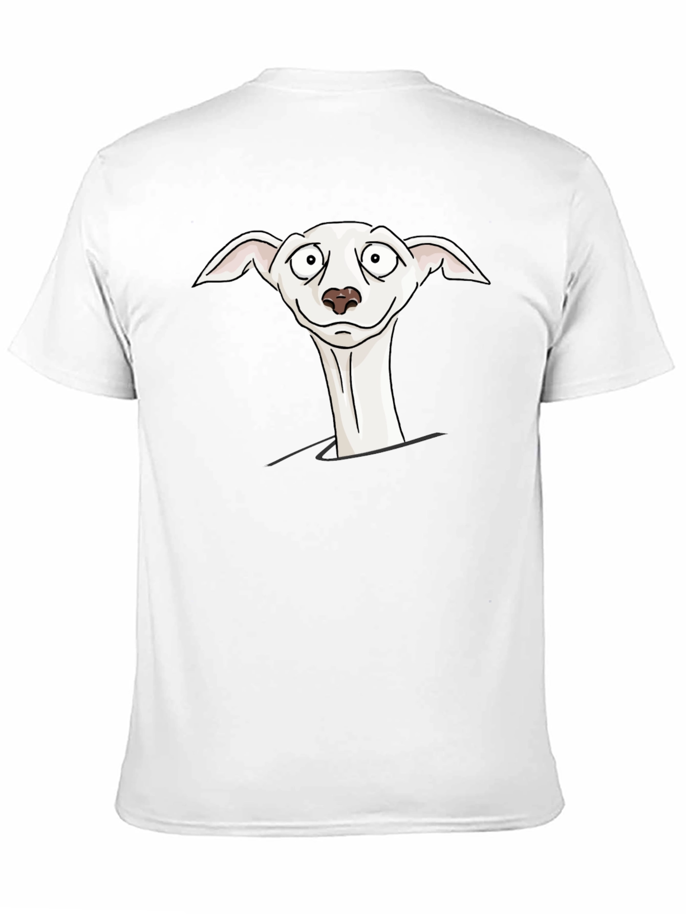 Cartoon Dog Peek-a-Boo Black T-Shirt