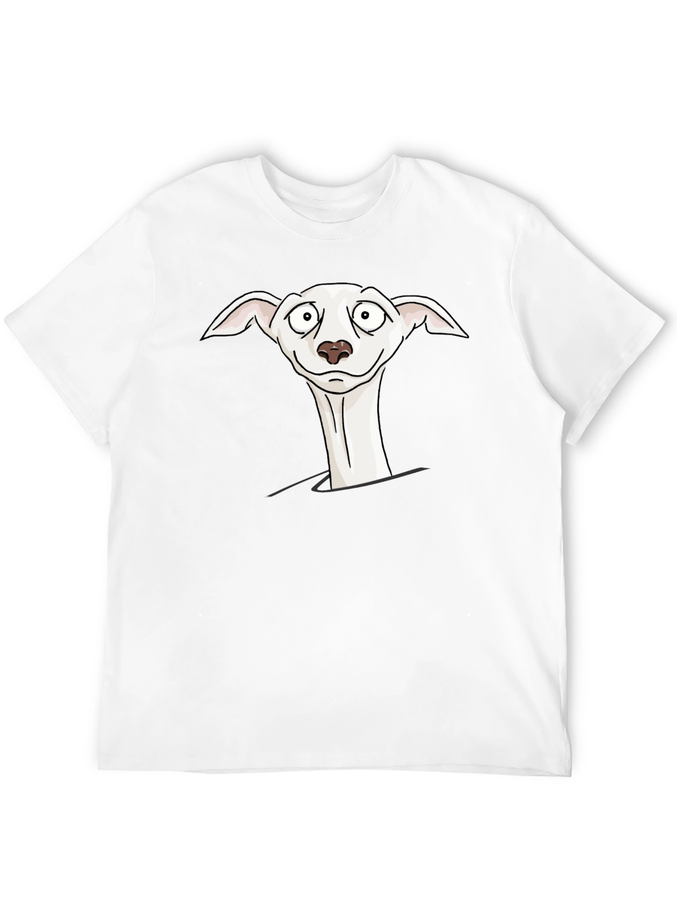 Cartoon Dog Peek-a-Boo Black T-Shirt