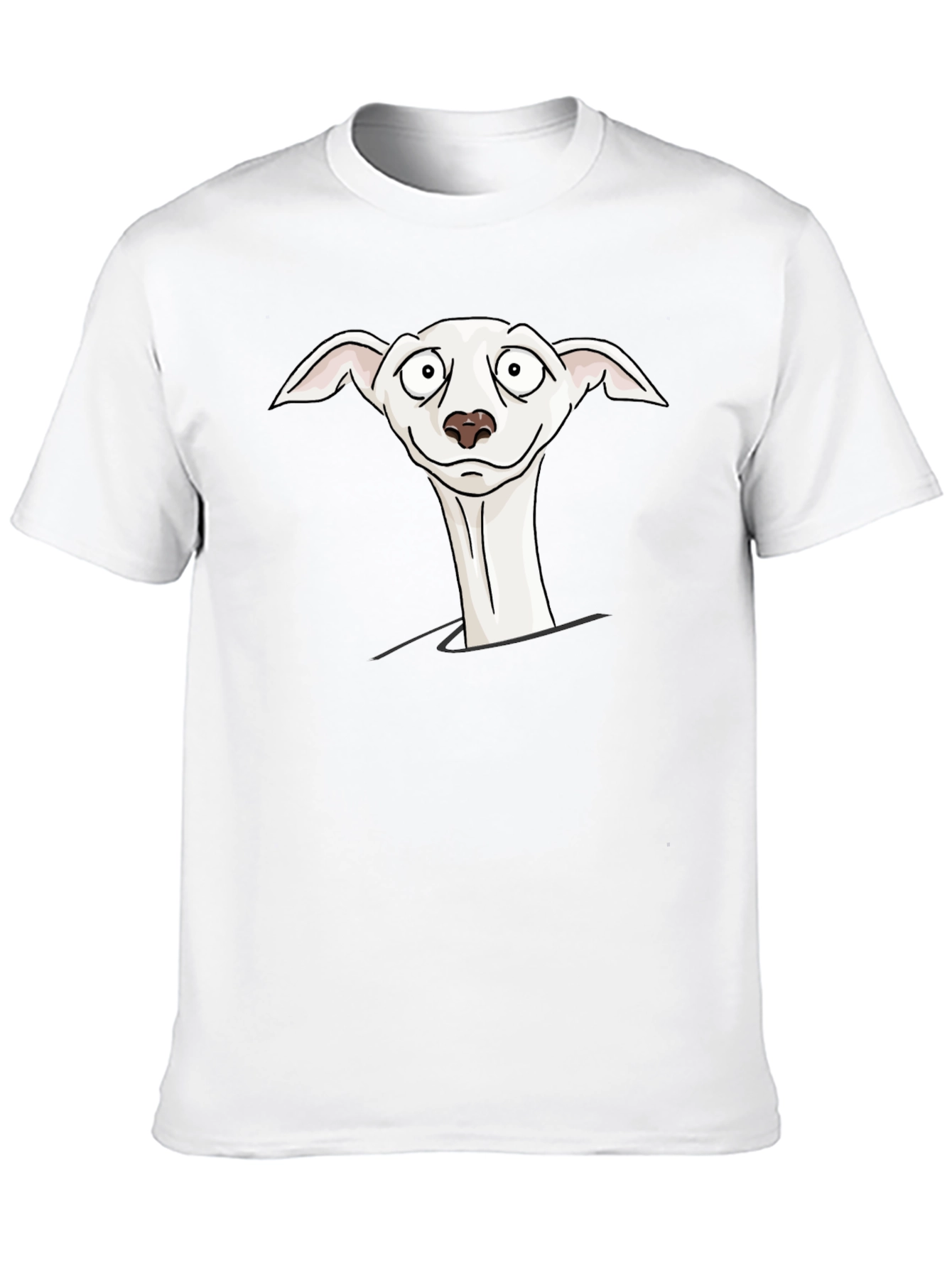 Cartoon Dog Peek-a-Boo Black T-Shirt
