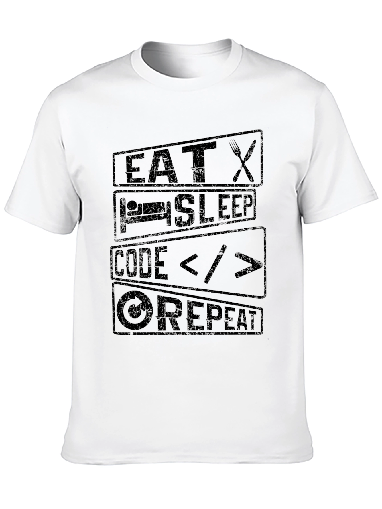 Eat Sleep Code Repeat Graphic Tee - Programmer T-Shirt