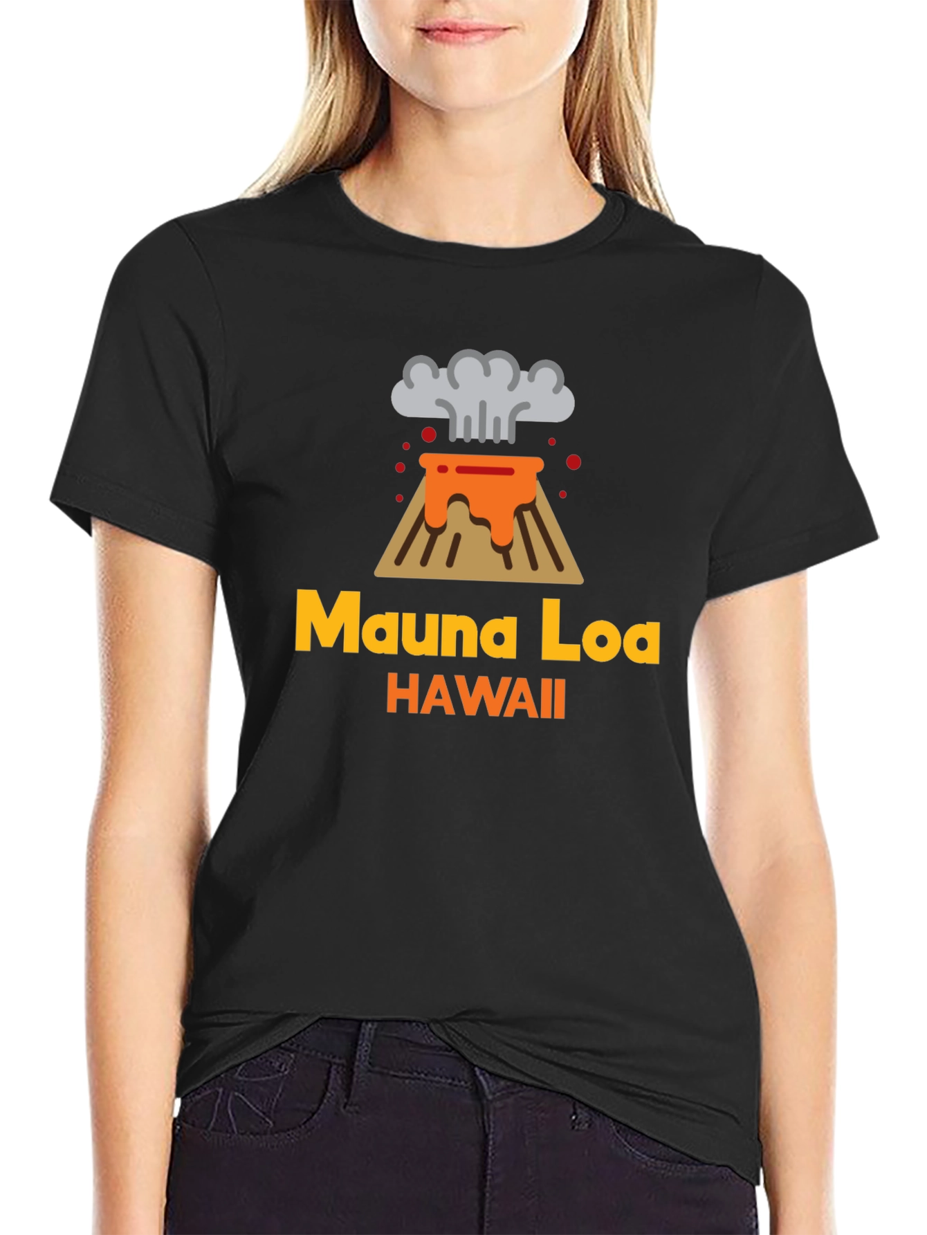 Mauna Loa Hawaii Volcano Graphic Tee - Black