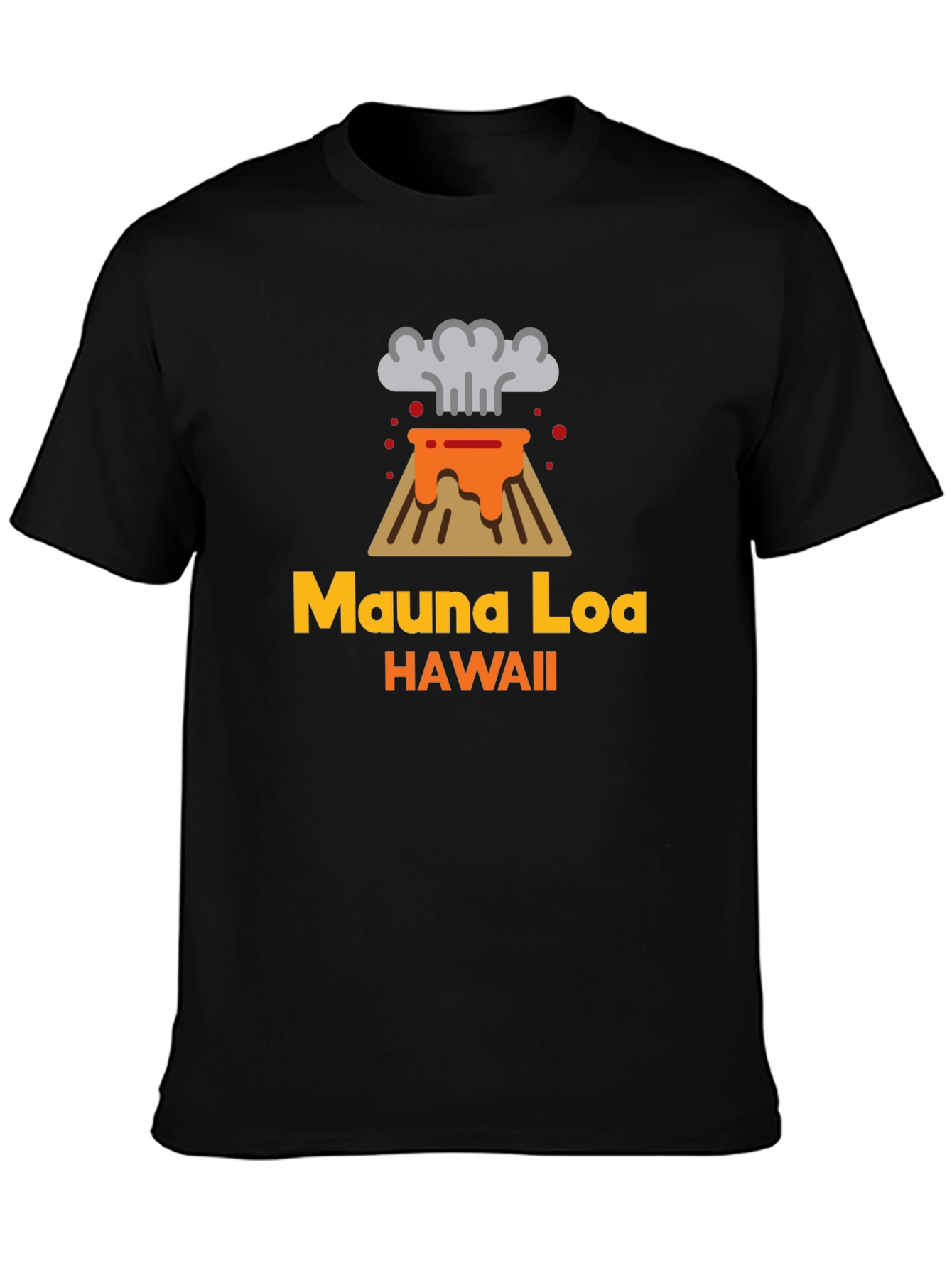 Mauna Loa Hawaii Volcano Graphic Tee - Black