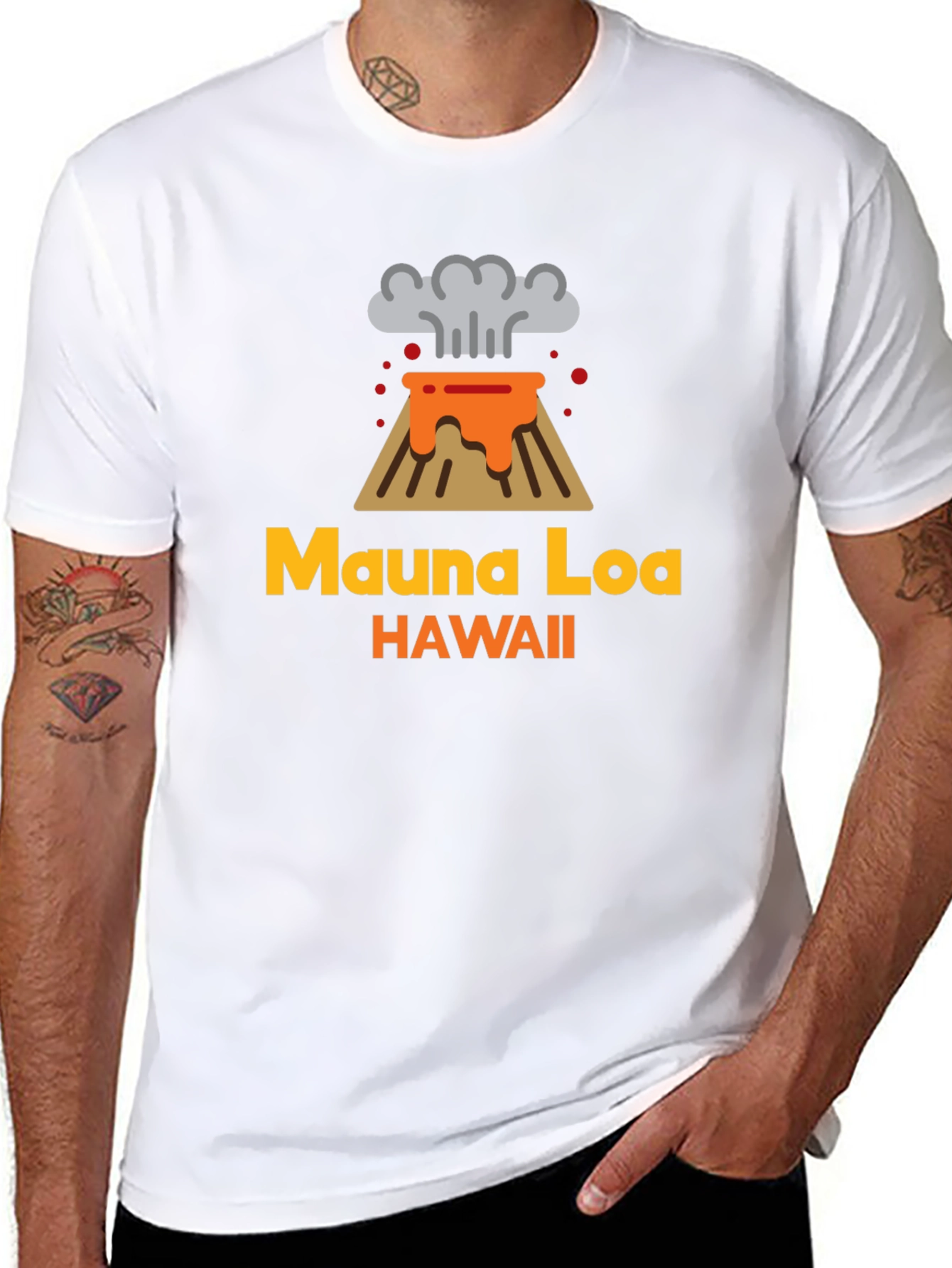 Mauna Loa Hawaii Volcano Graphic Tee - Black