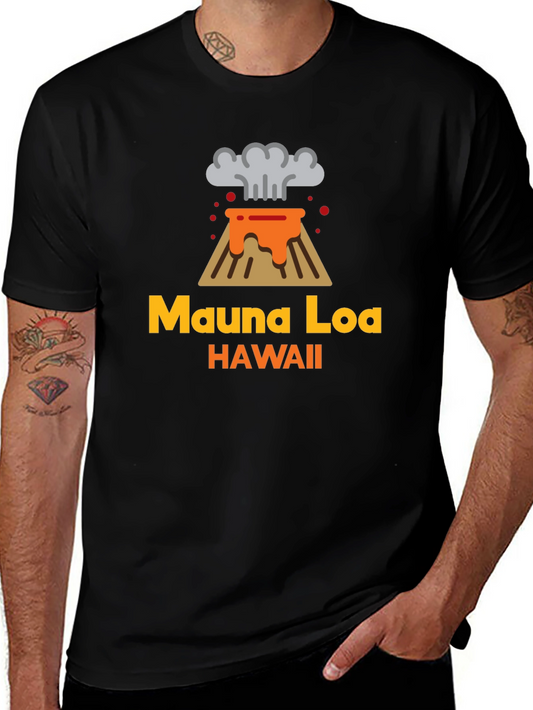 Mauna Loa Hawaii Volcano Graphic Tee - Black