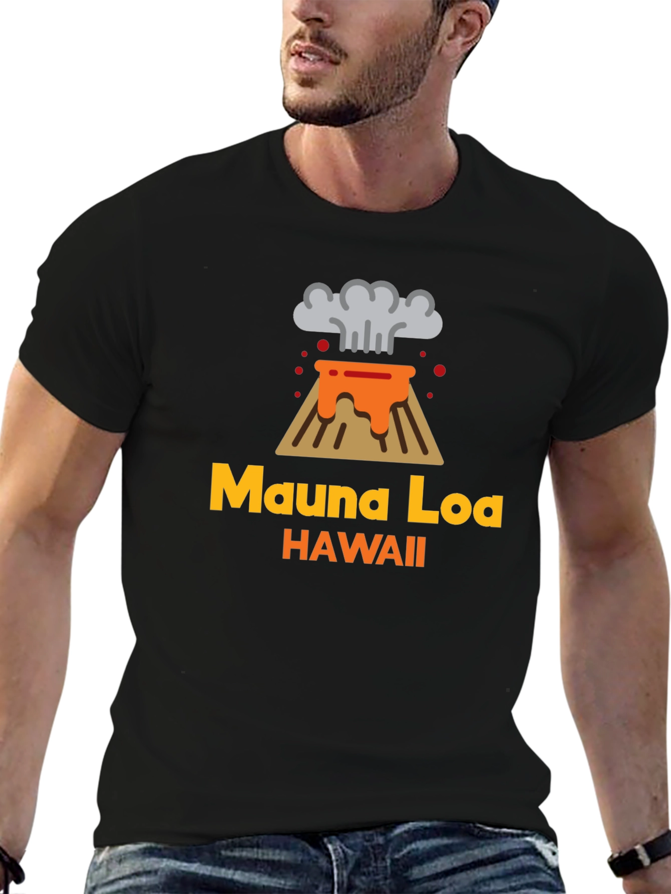Mauna Loa Hawaii Volcano Graphic Tee - Black