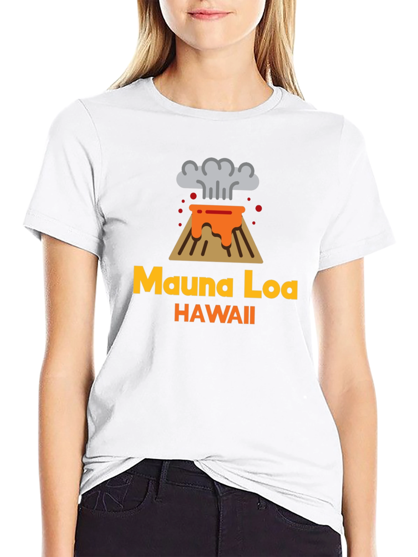 Mauna Loa Hawaii Volcano Graphic Tee - Black