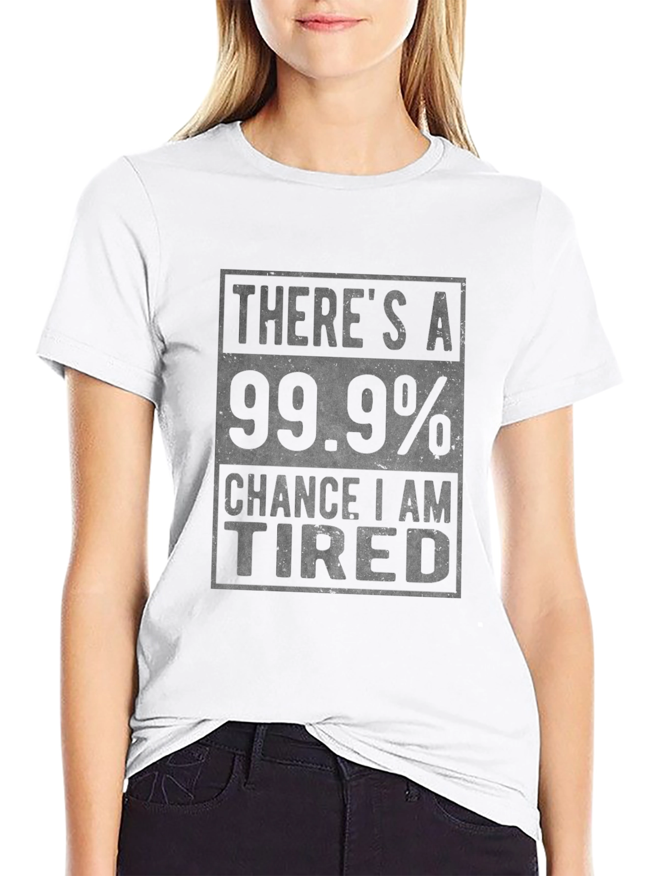 Tired Chance Graphic Print Black T-Shirt