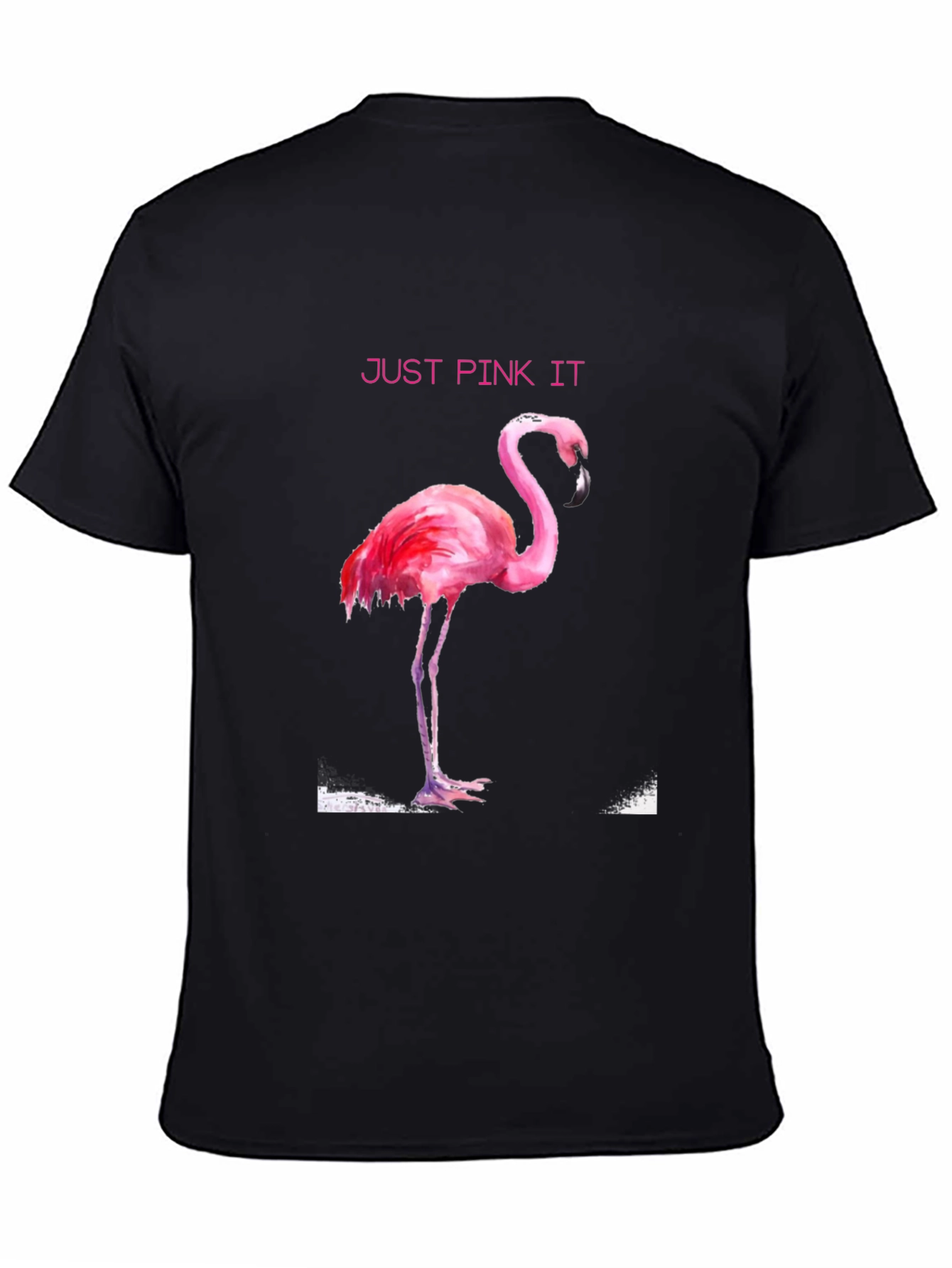 Just Pink It Flamingo Graphic Tee - Black