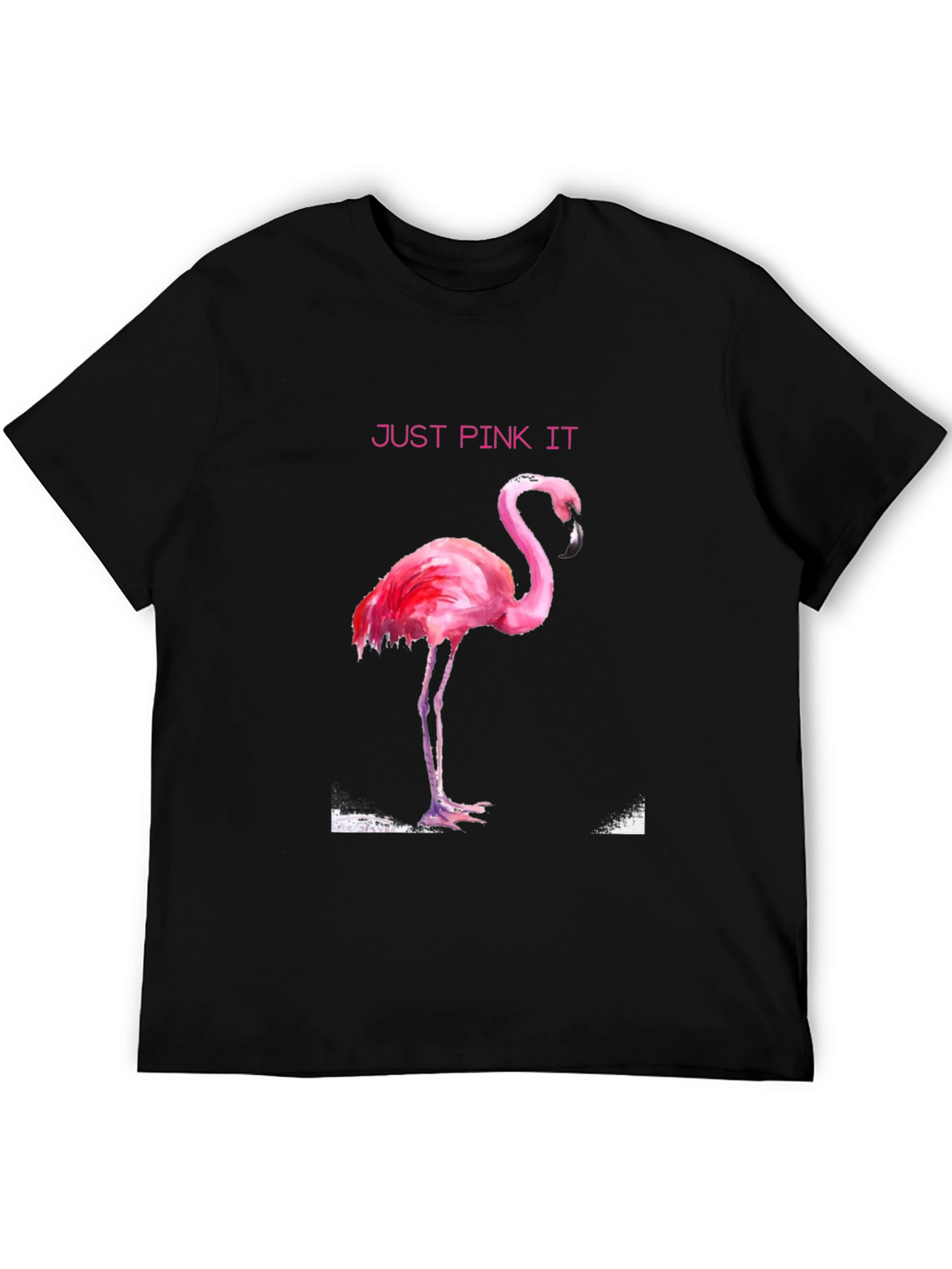 Just Pink It Flamingo Graphic Tee - Black