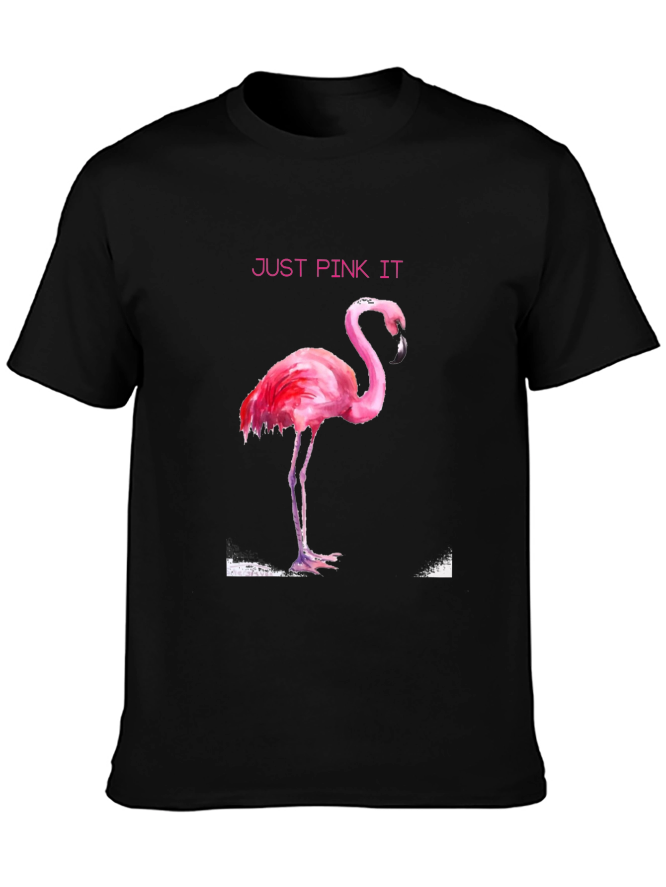 Just Pink It Flamingo Graphic Tee - Black