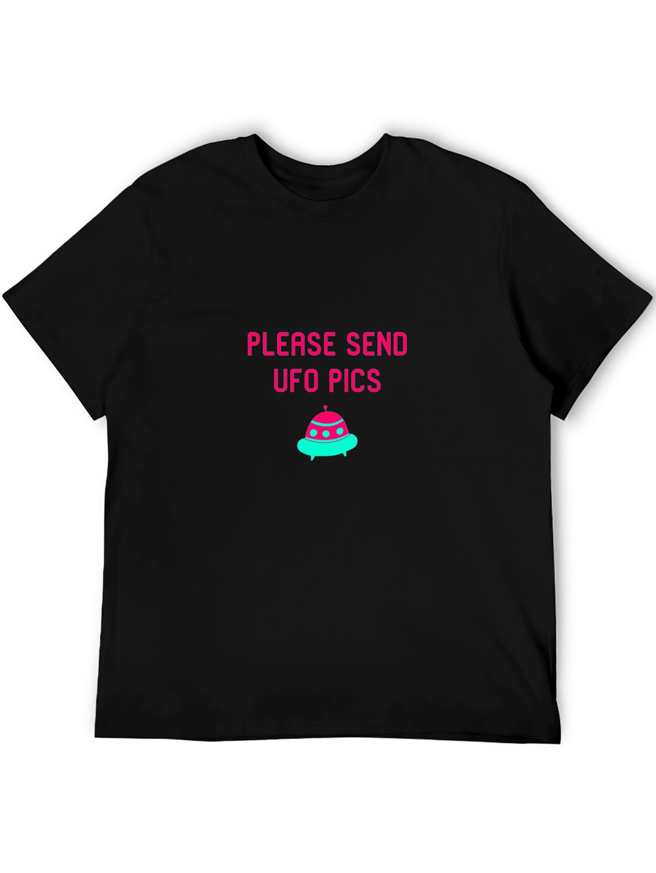 UFO Pics Graphic Tee - Black Cotton Blend