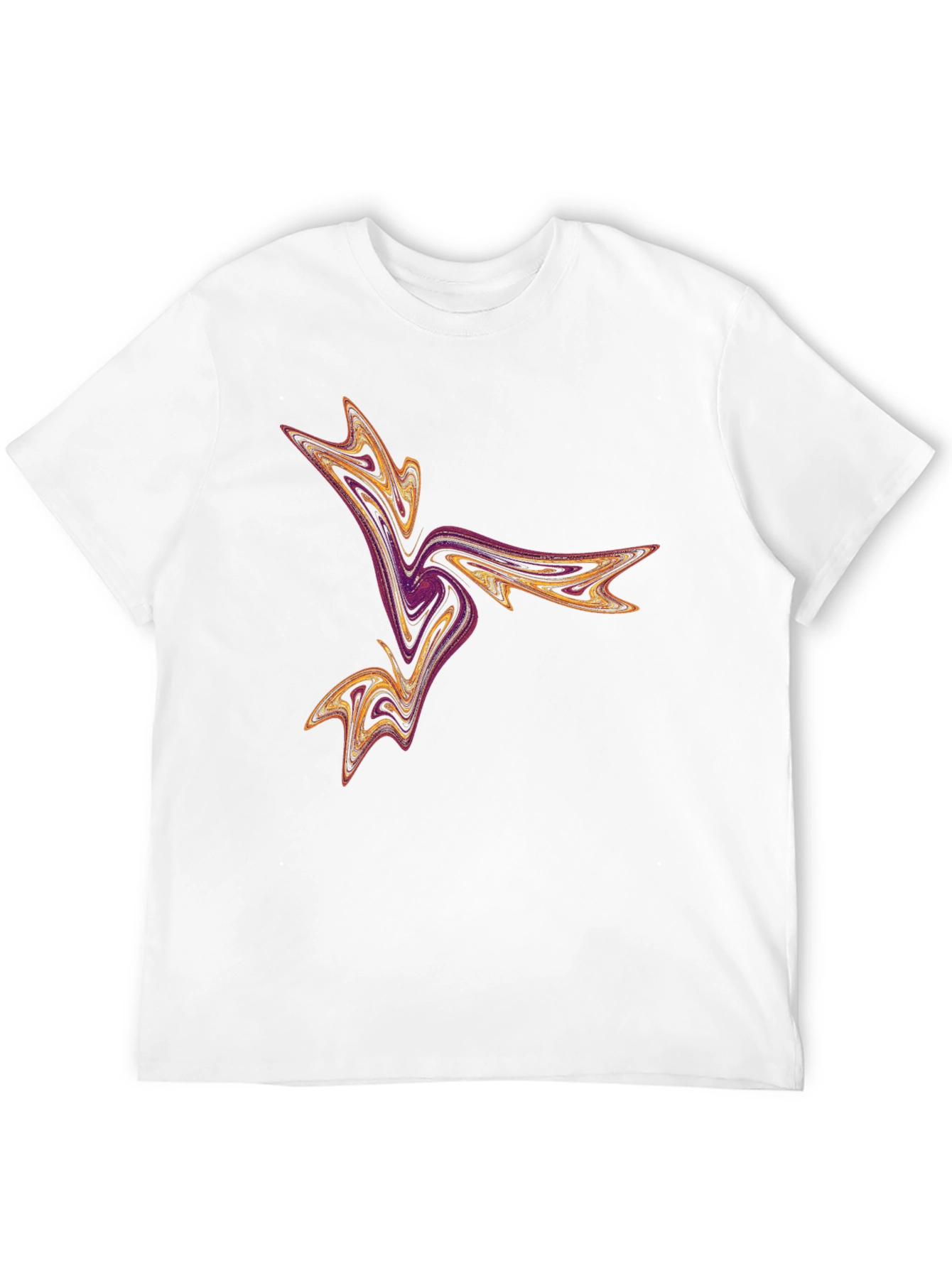 Abstract Swirl Graphic Tee - Black Casual T-Shirt