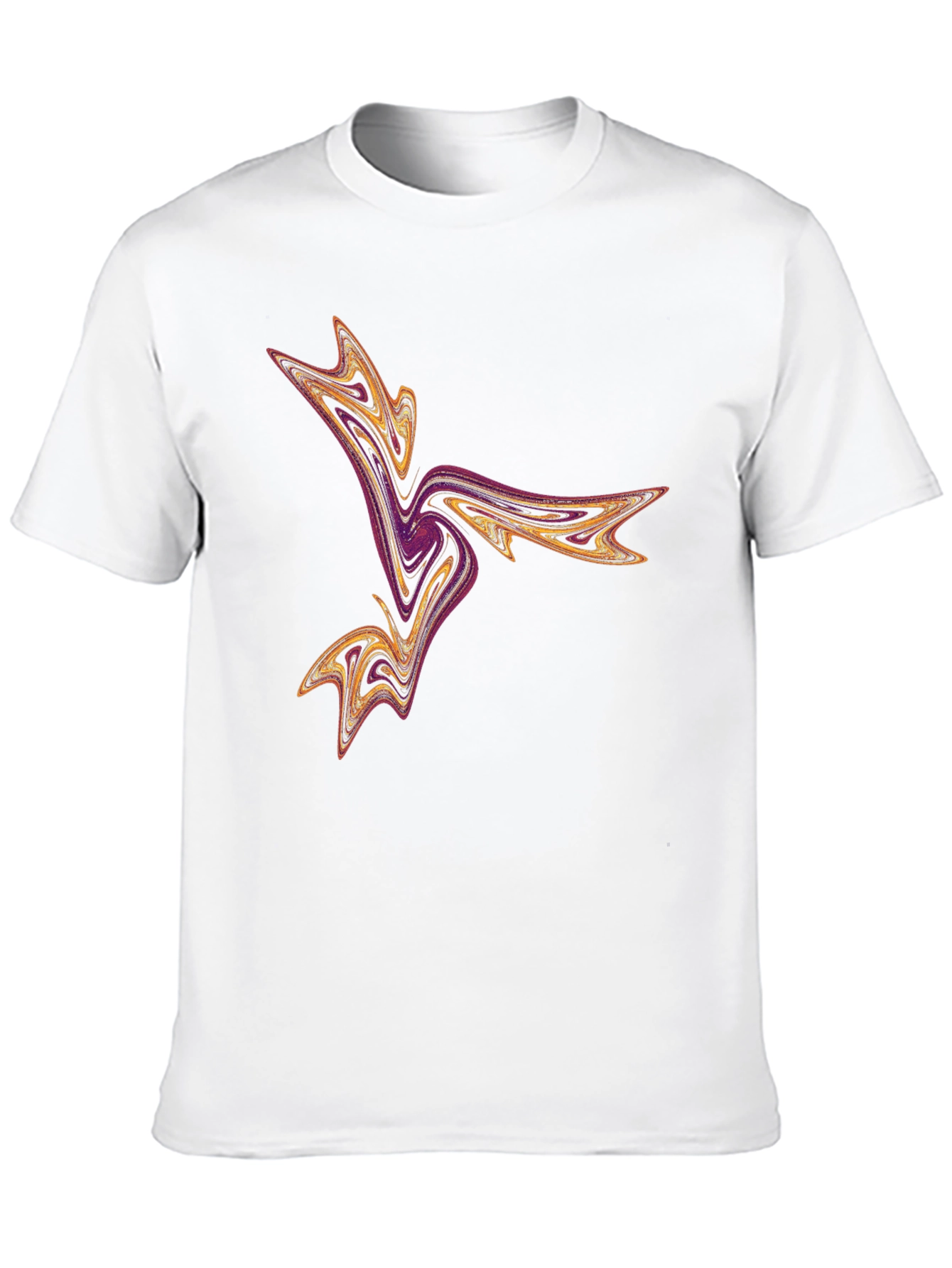 Abstract Swirl Graphic Tee - Black Casual T-Shirt