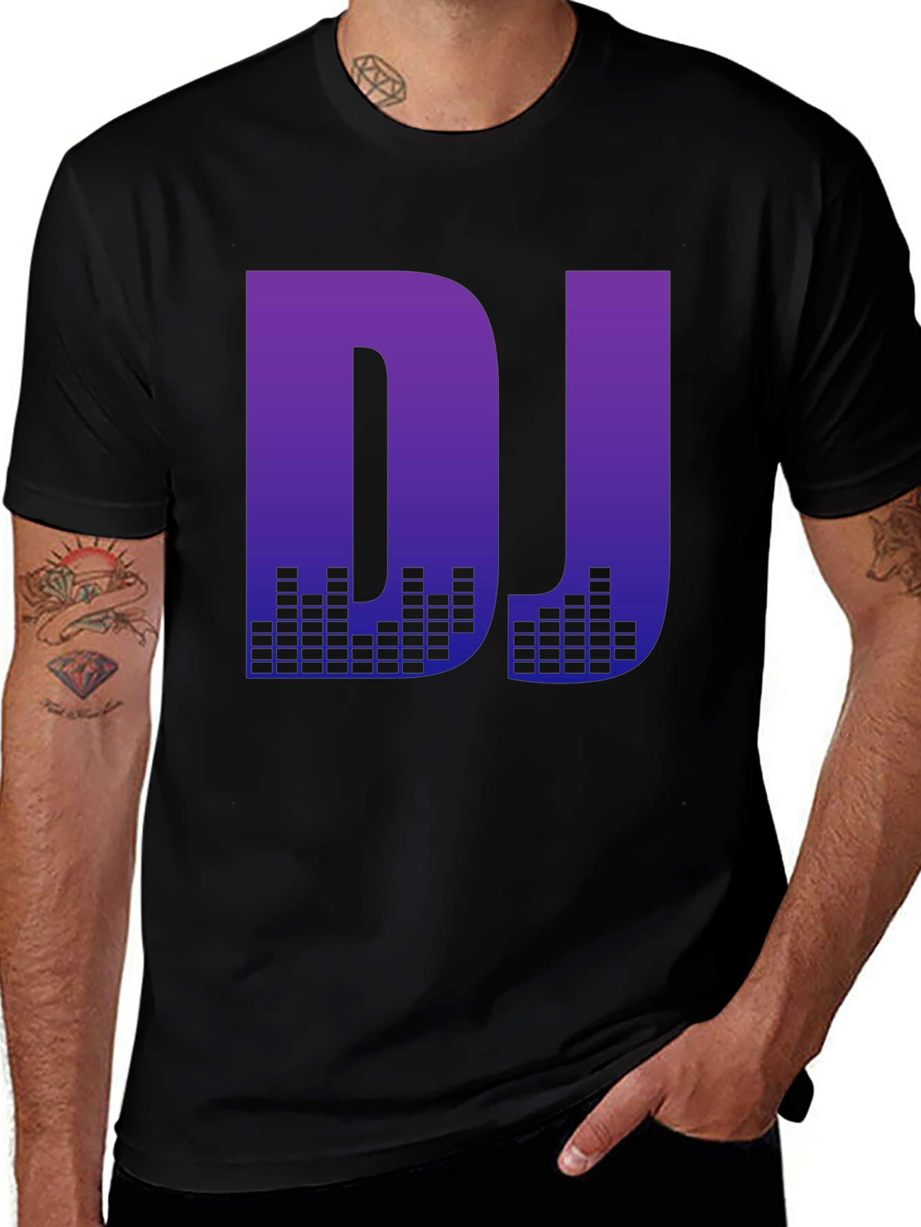 DJ Music Graphic T-Shirt - Black