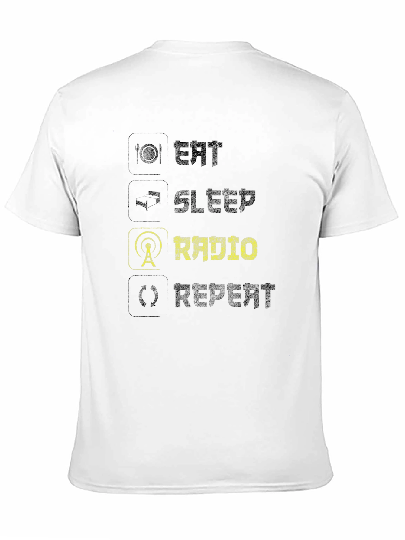 Eat Sleep Radio Repeat Black T-Shirt