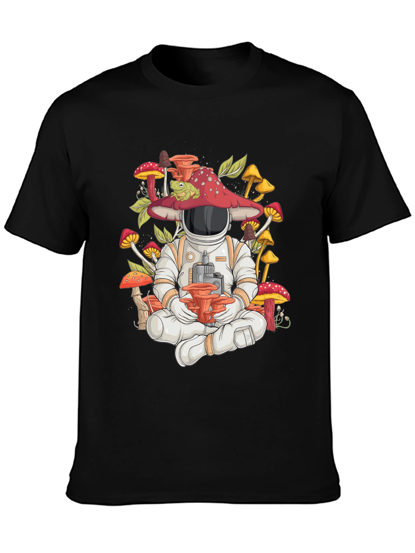 Astronaut Mushroom Meditating Graphic Tee