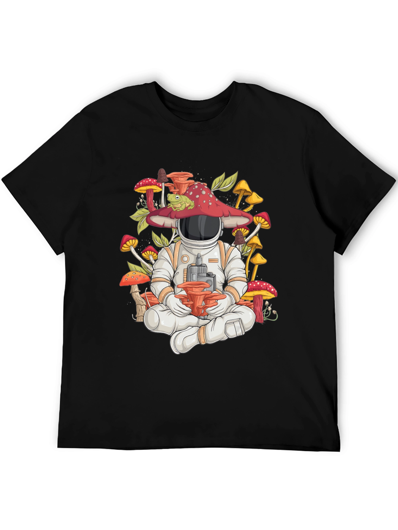 Astronaut Mushroom Meditating Graphic Tee